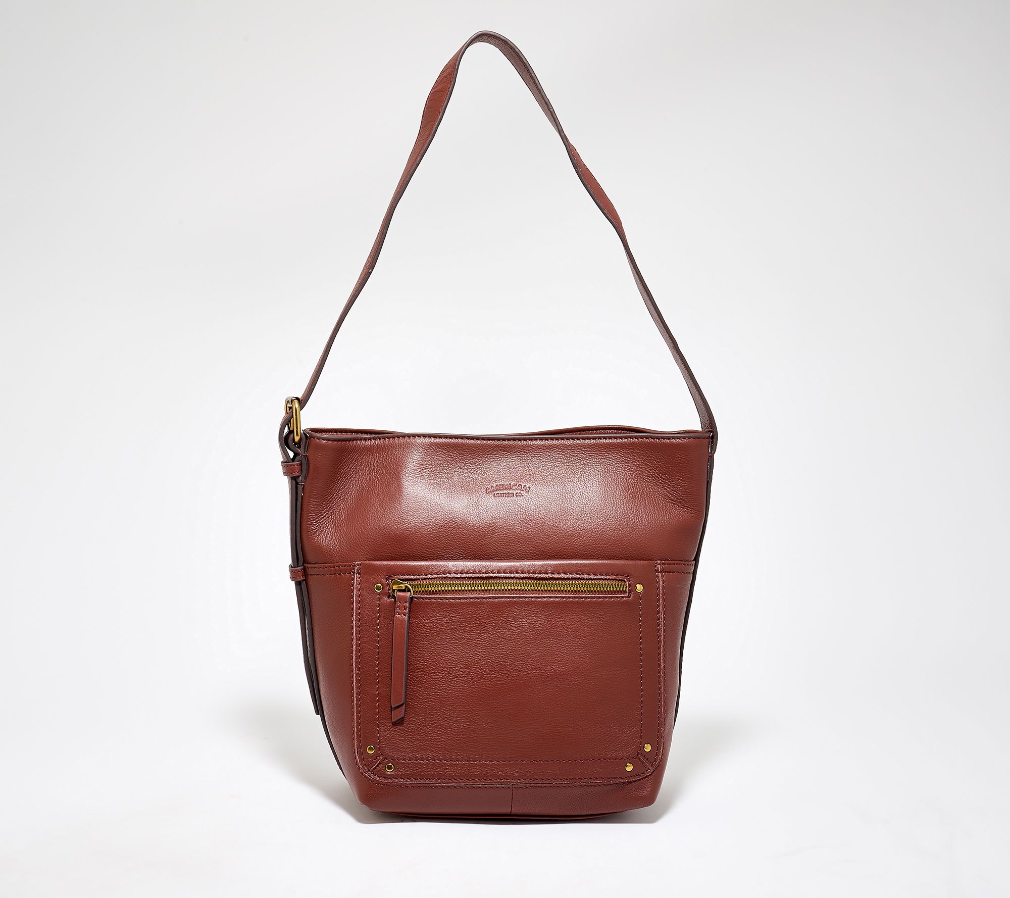 American Leather Co. Jamestown Leather Bucket Hobo
