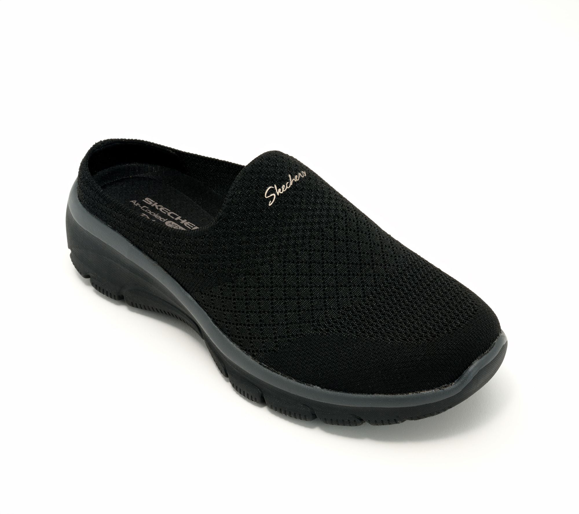 "As Is" Skechers Easy Going Washable Vegan Knit Mules-Open Flow