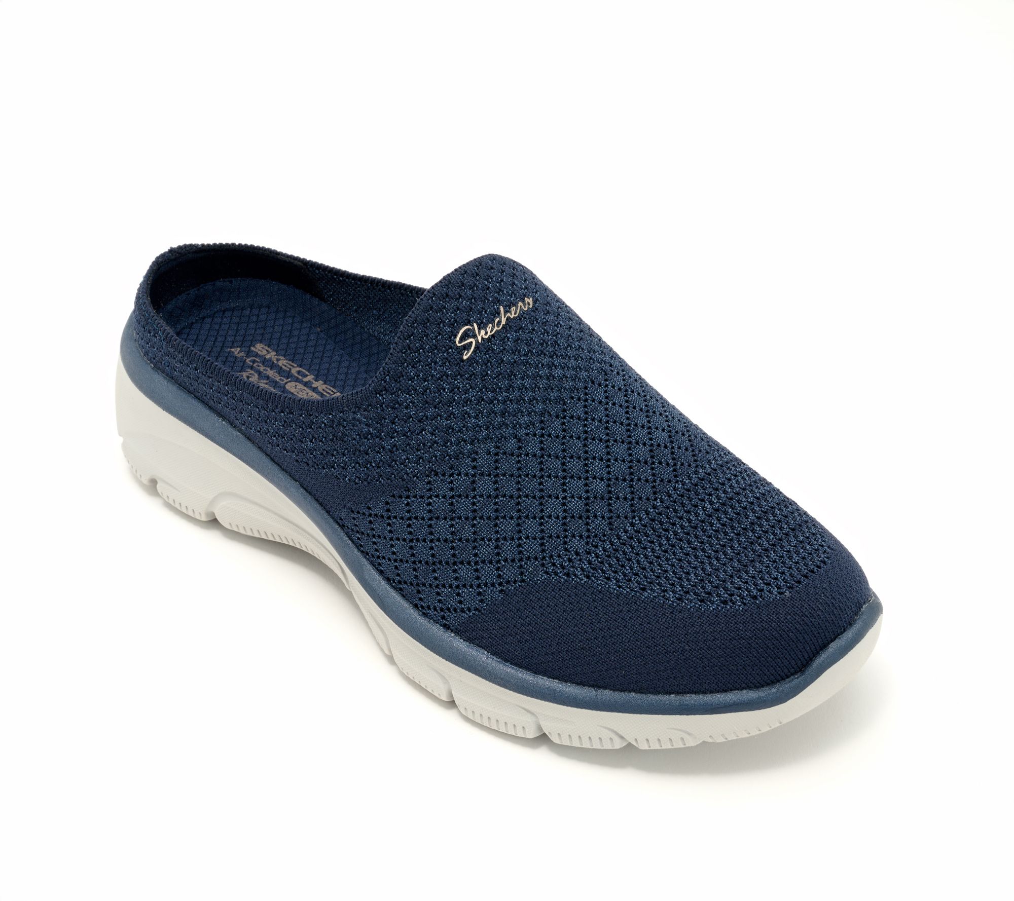 "As Is" Skechers Easy Going Washable Vegan Knit Mules-Open Flow