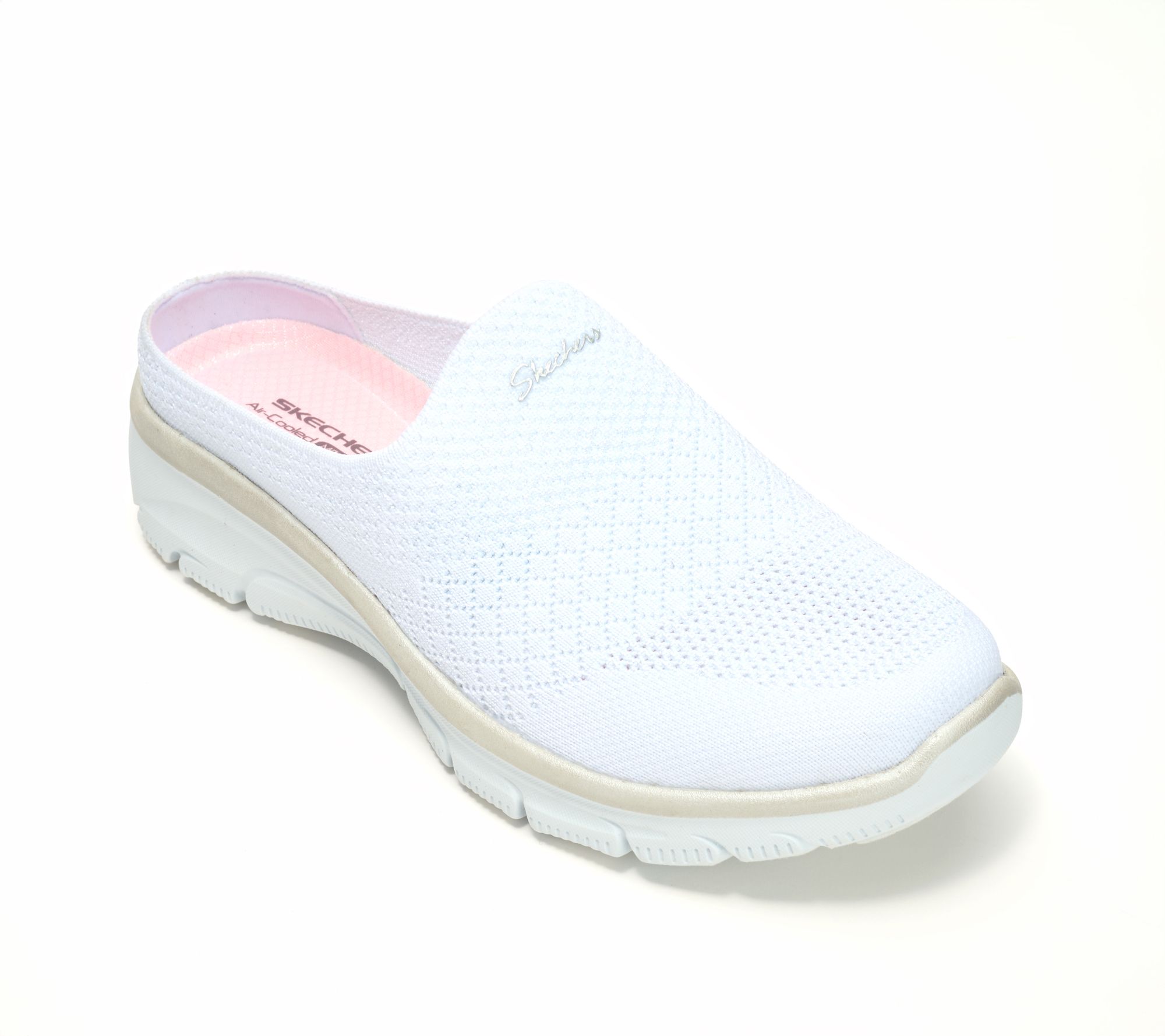 "As Is" Skechers Easy Going Washable Vegan Knit Mules-Open Flow