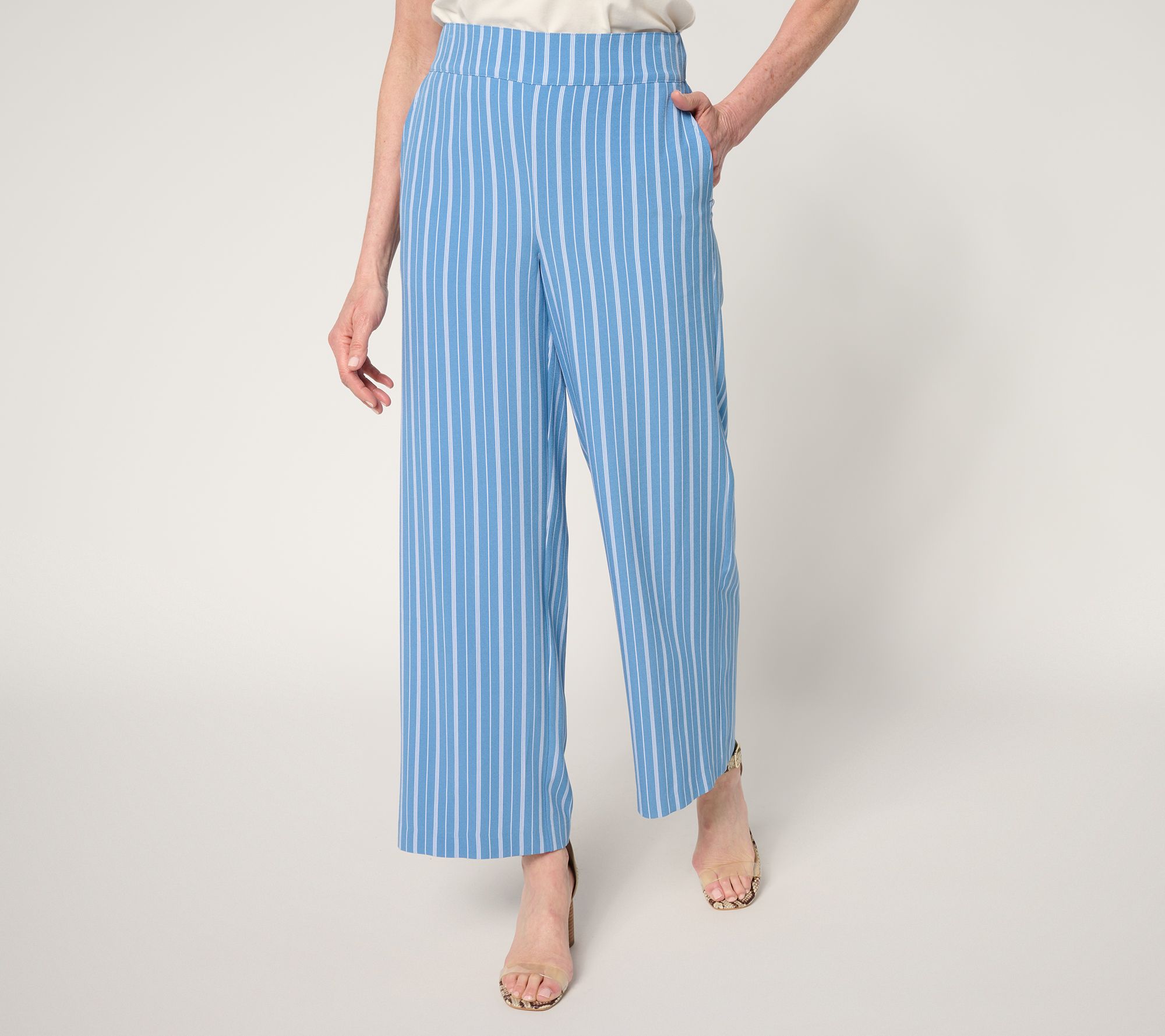 "As Is" Isaac Mizrahi Live! Petite Yacht Club Print Crepe Pants