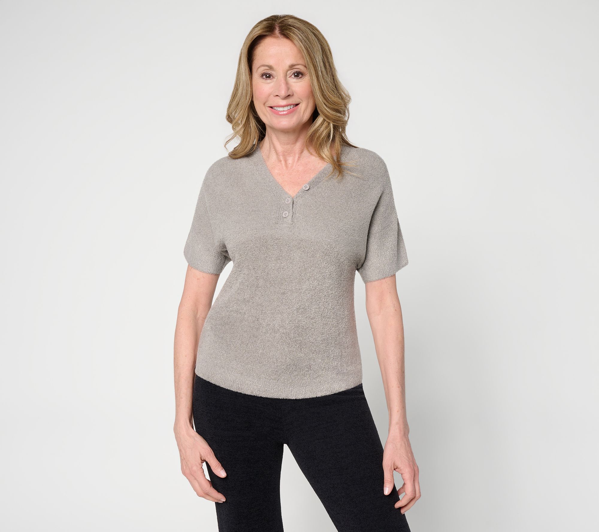 Barefoot Dreams CozyChic Lite Short Sleeve Dolman Henley