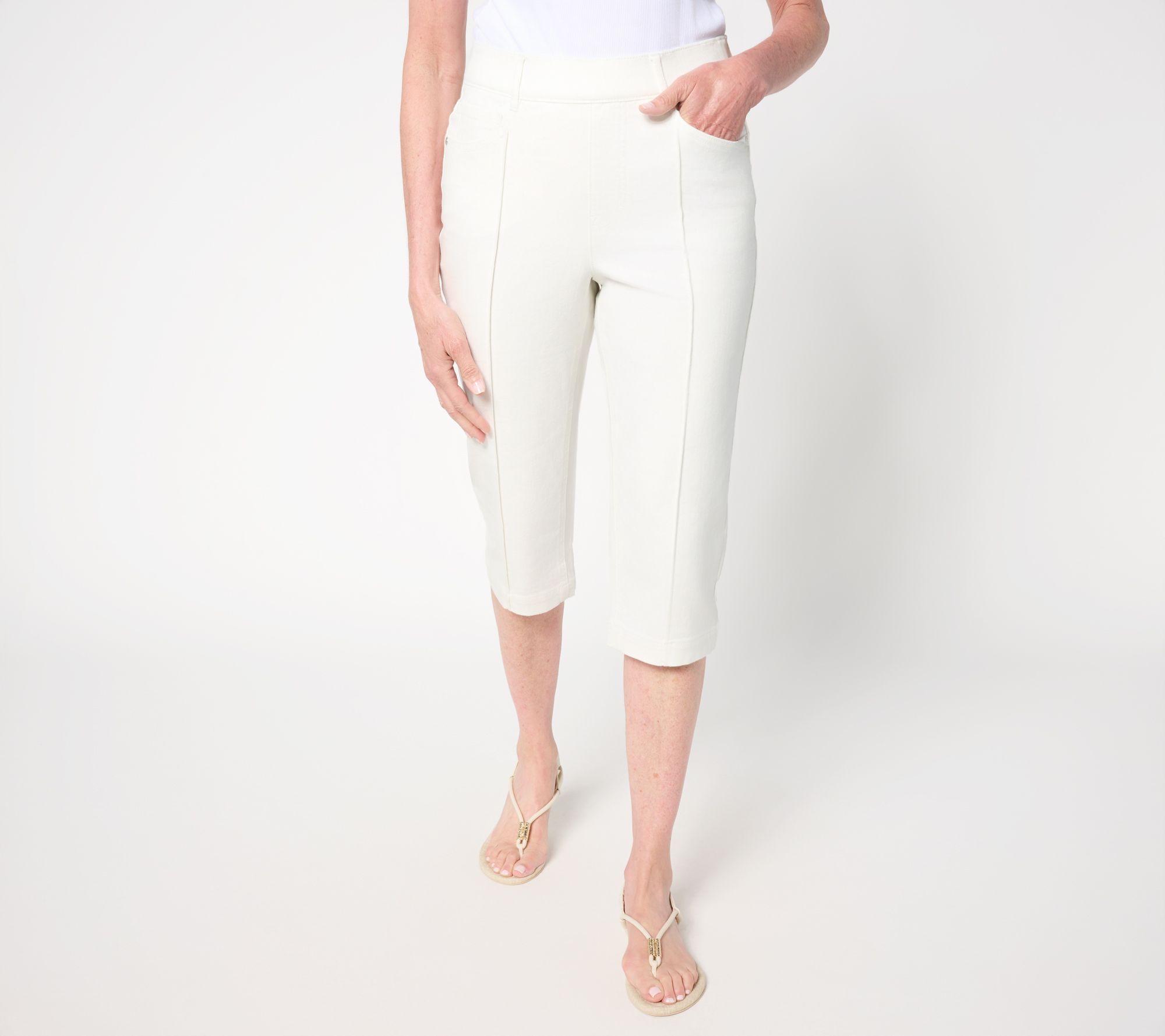 "As Is" Isaac Mizrahi Live! Reg True Denim Color Pedal Pusher