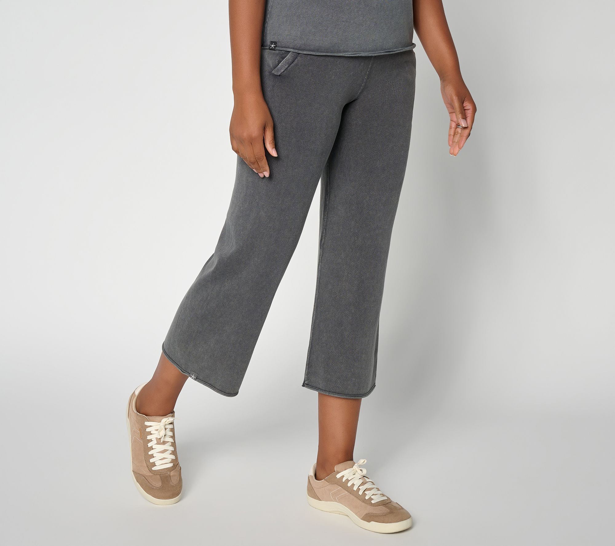 Barefoot Dreams Regular Cotton Sunbleached Rolled Edge Crop Pant