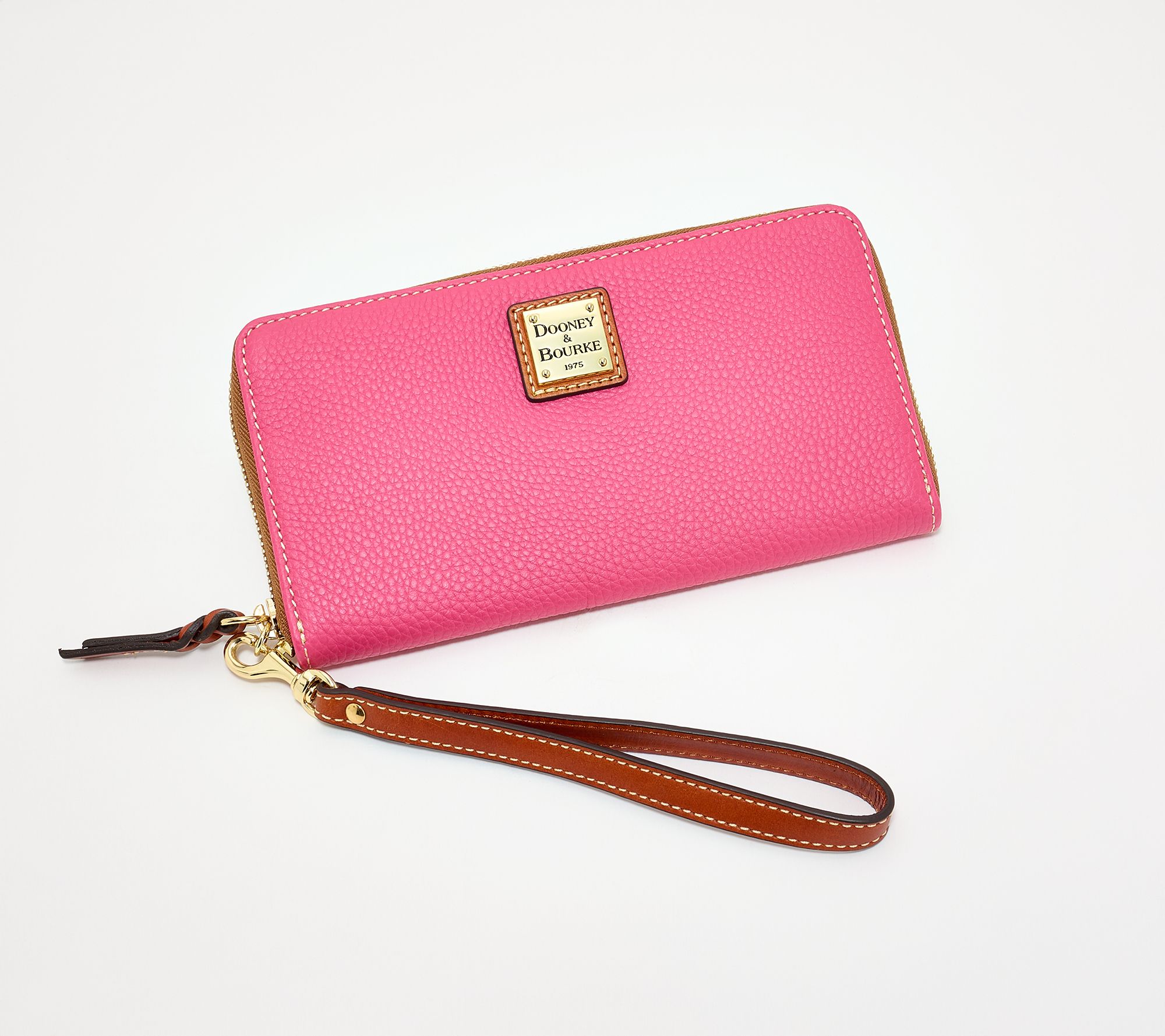Dooney & Bourke Pebble Leather Large Zip Around Wrislet