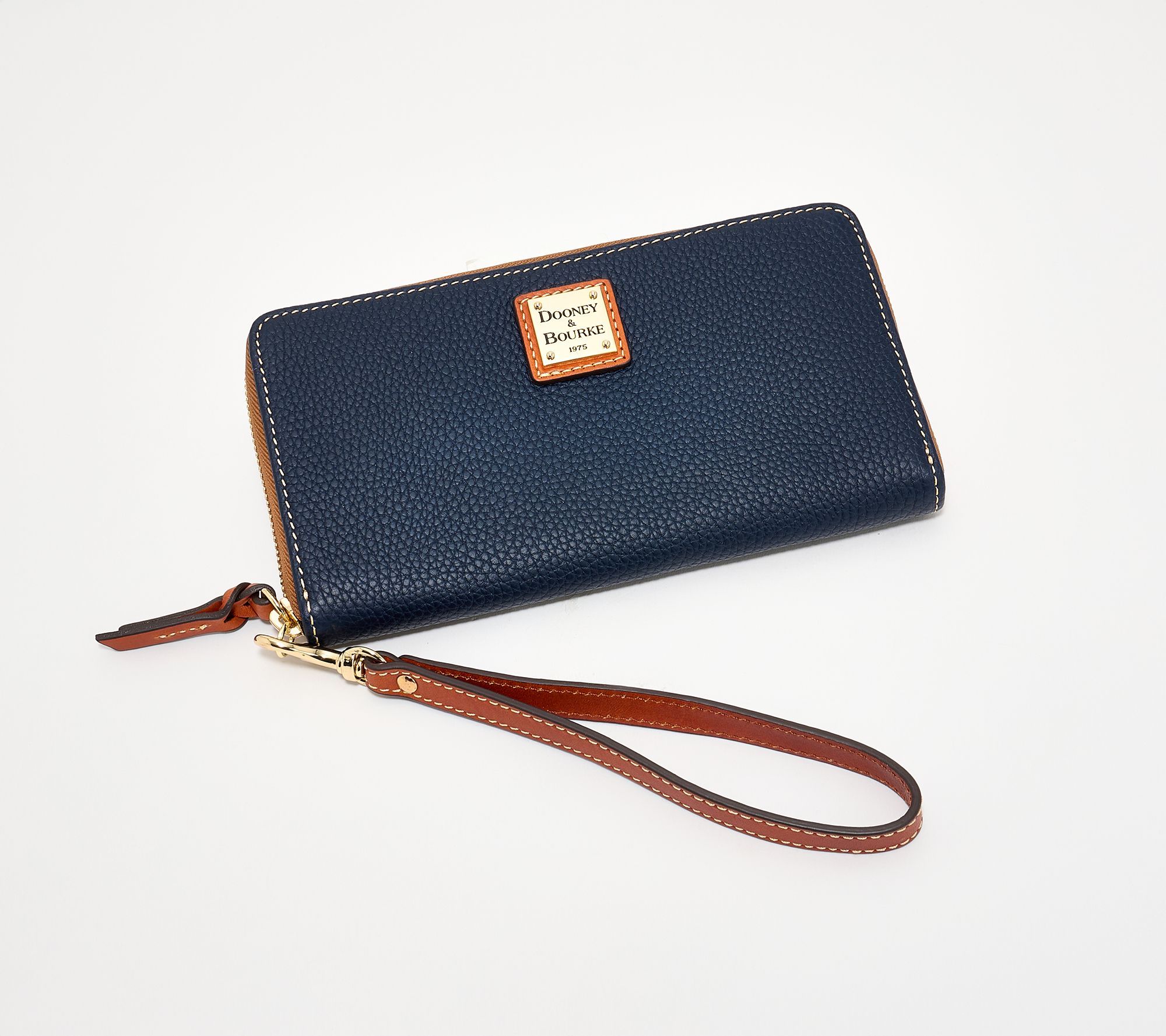 Dooney & Bourke Pebble Leather Large Zip Around Wrislet