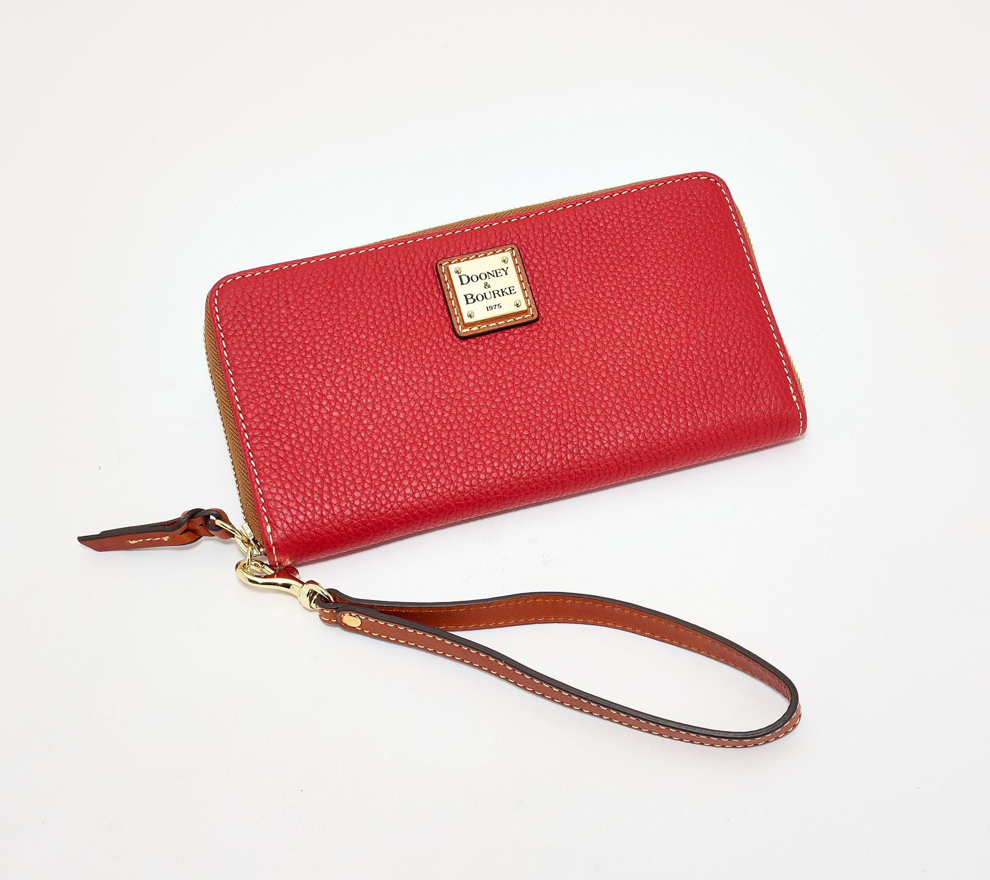 Dooney & Bourke Pebble Leather Large Zip Around Wrislet