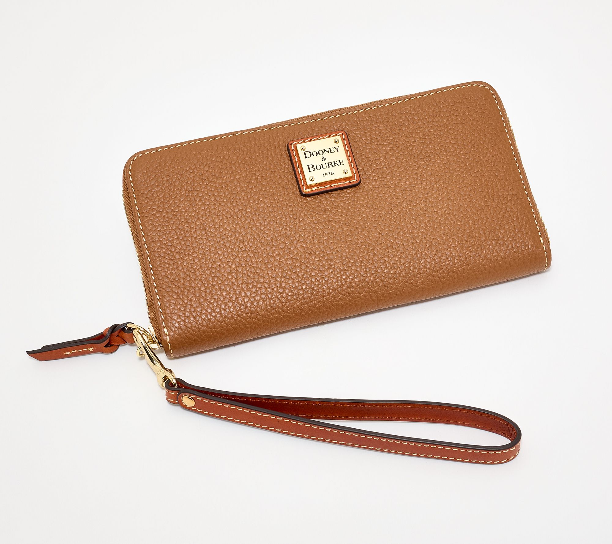 Dooney & Bourke Pebble Leather Large Zip Around Wrislet