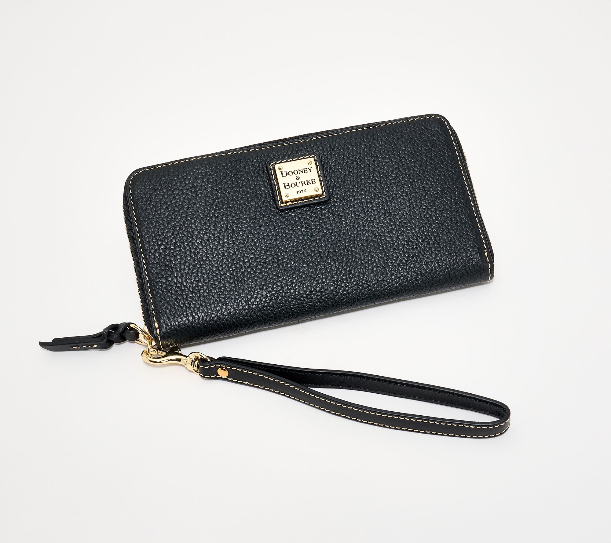 Dooney & Bourke Pebble Leather Large Zip Around Wrislet