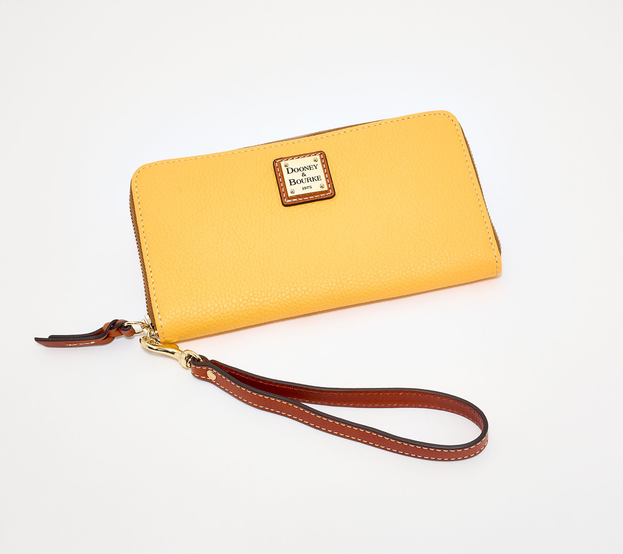 Dooney & Bourke Pebble Leather Large Zip Around Wrislet