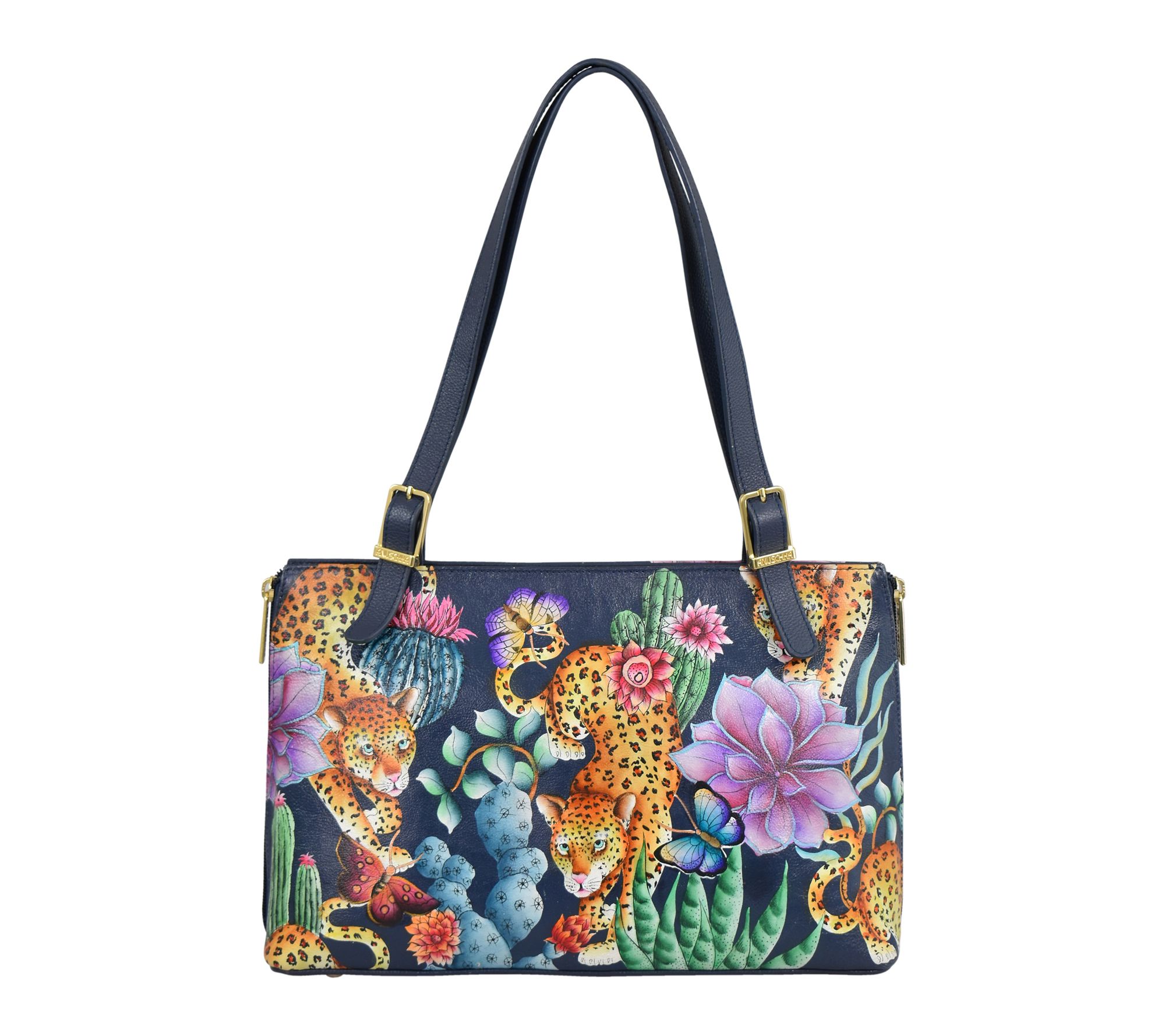 Anushcka Painted Leather Expandable Shopper Tote