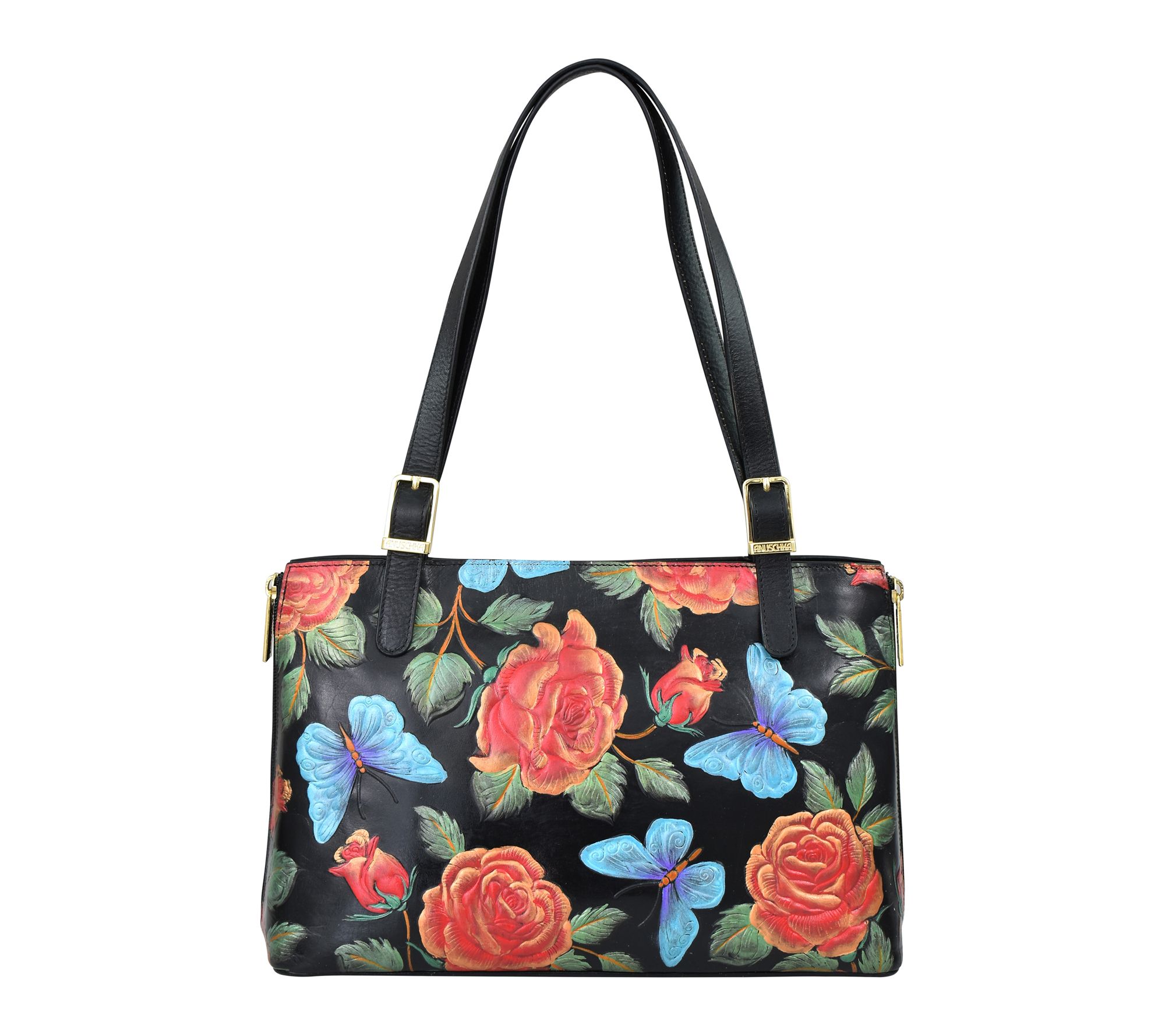 Anushcka Painted Leather Expandable Shopper Tote