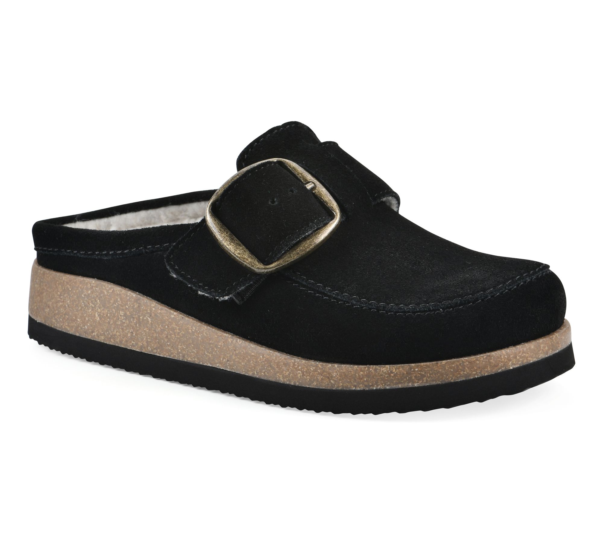 White Mountain Leather Fur Lined Clogs - Bueno