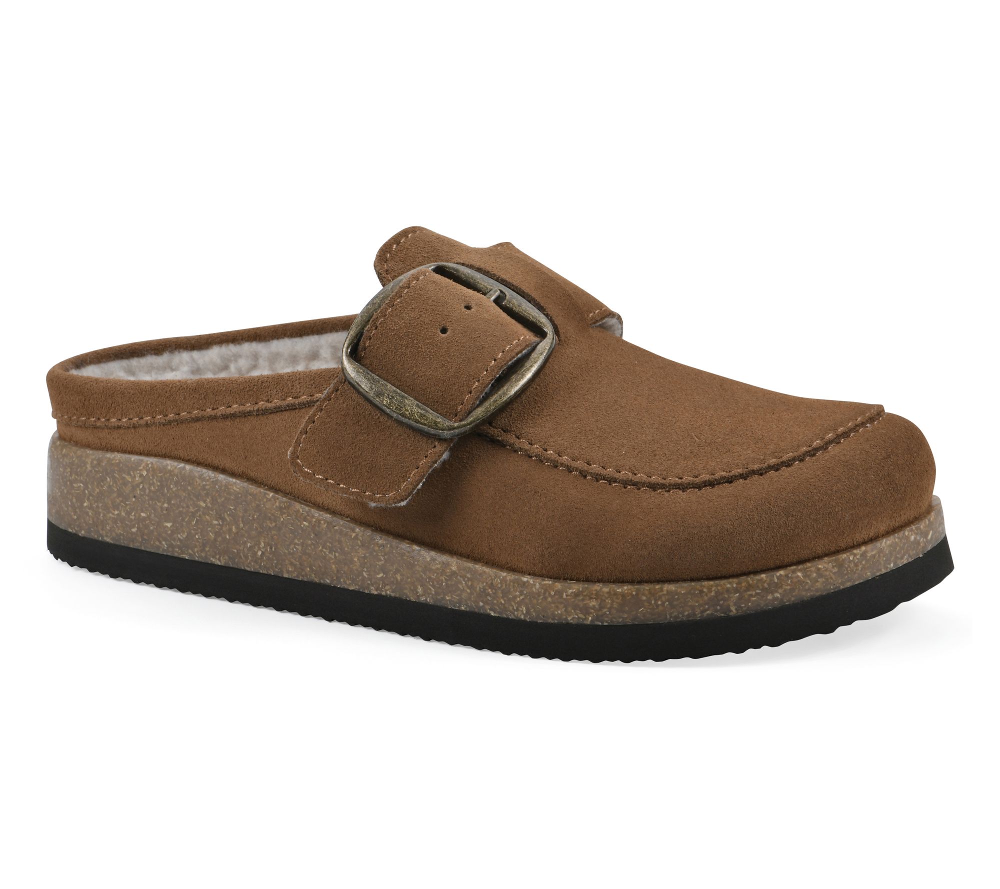 White Mountain Leather Fur Lined Clogs - Bueno