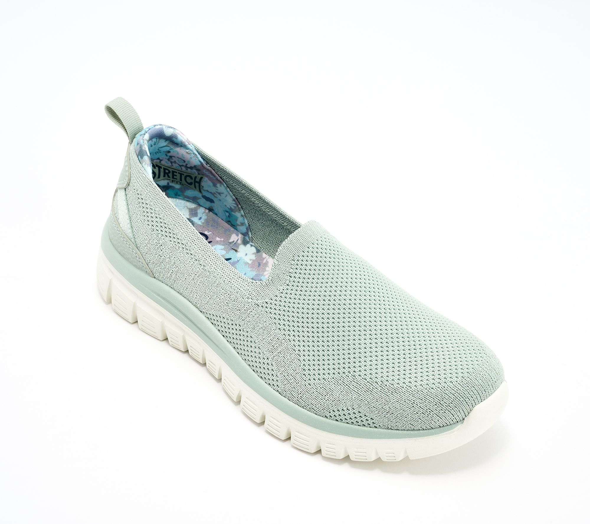 "As Is" Skechers Graceful Wash Vegan Knit Slip Ons