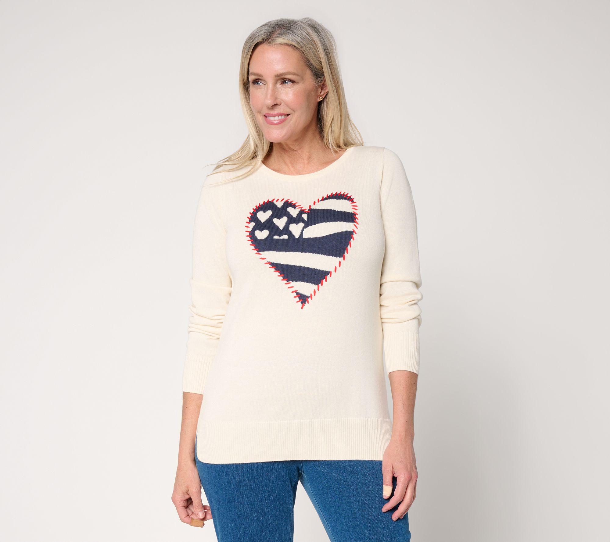Liberty Belles by Kim Gravel Old Glory Topstitched Flag Sweater