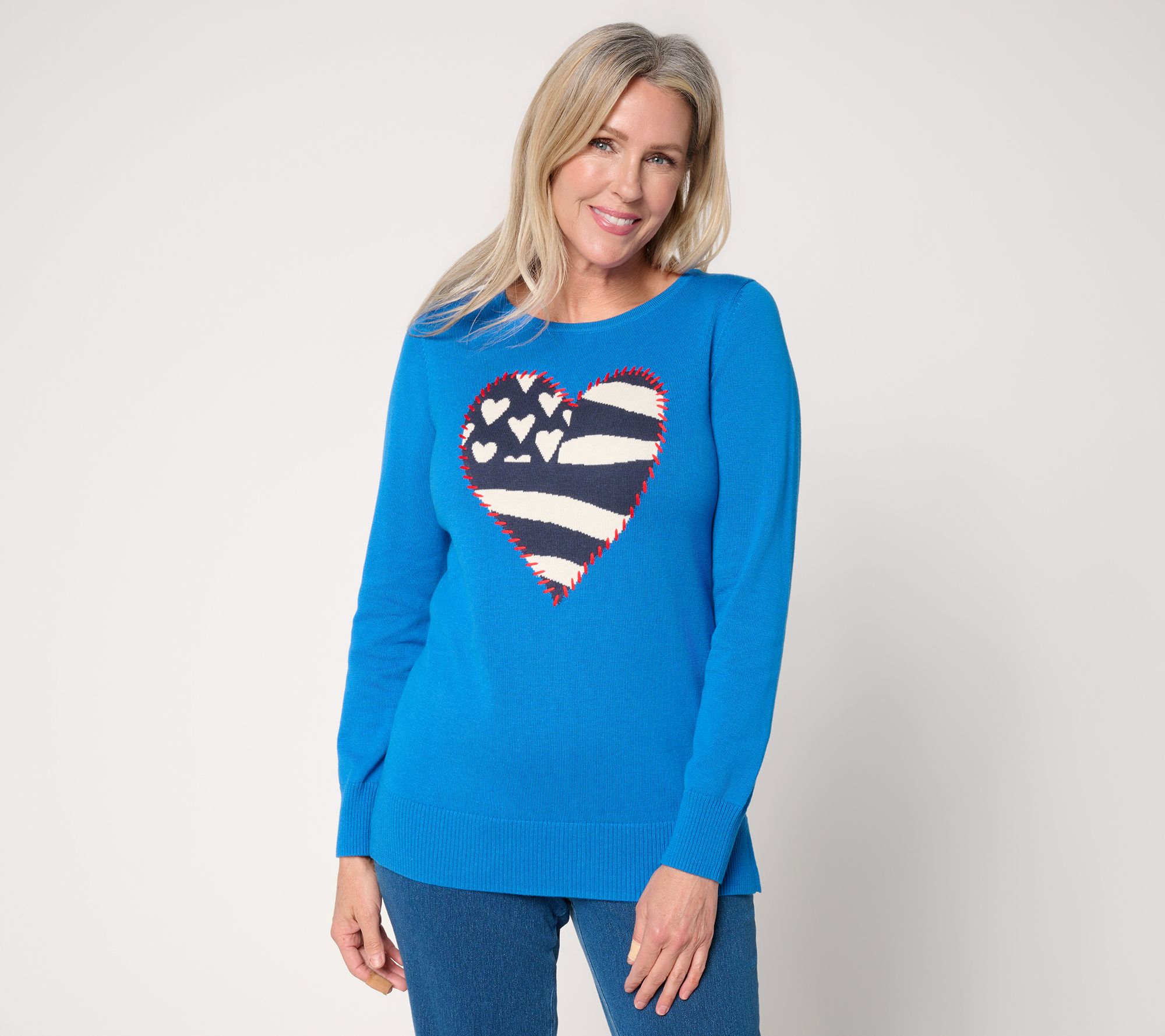 Liberty Belles by Kim Gravel Old Glory Topstitched Flag Sweater