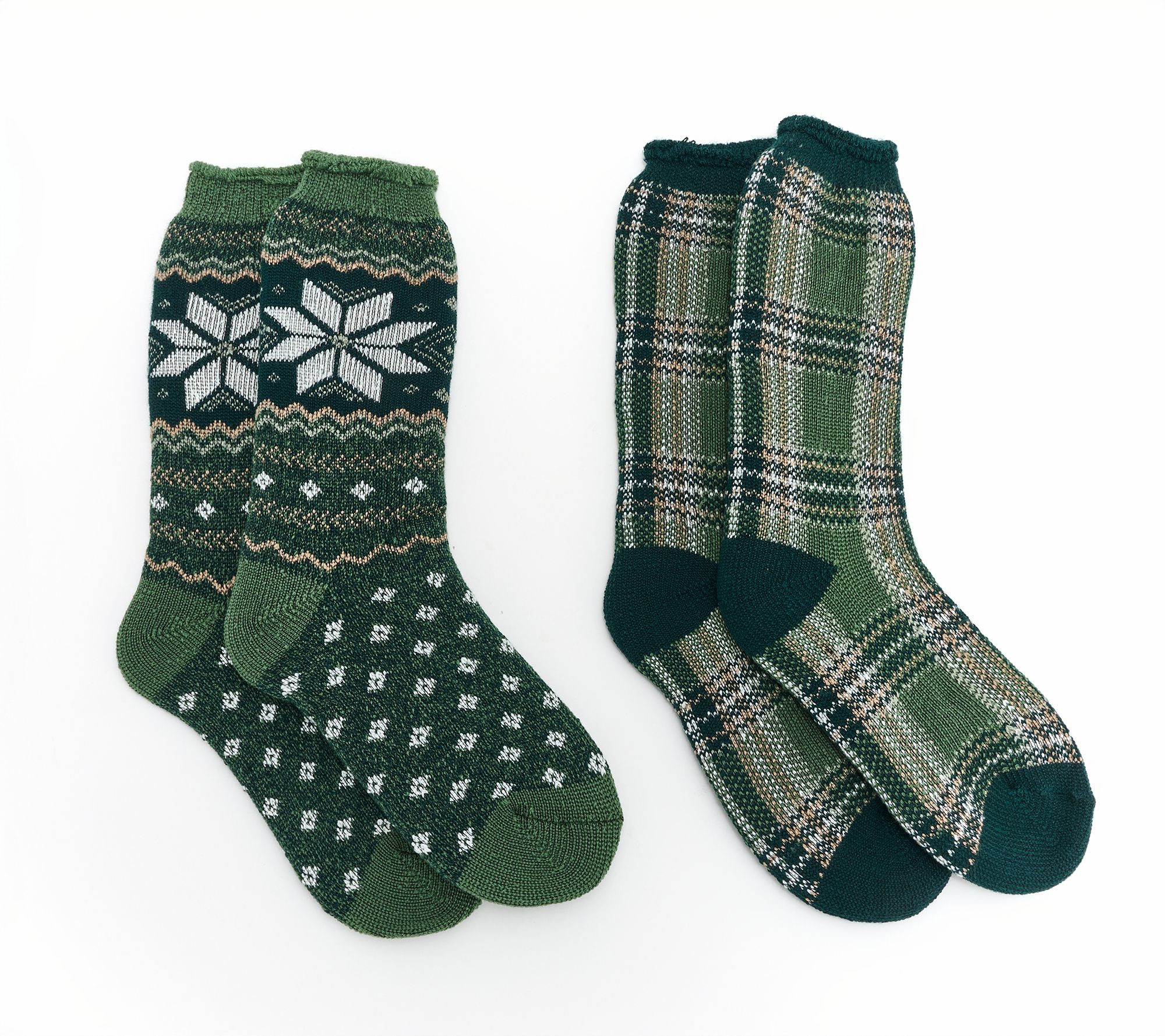 "As Is" MUK LUKS Set of 2 Tall Heat Retainer Cozy Socks