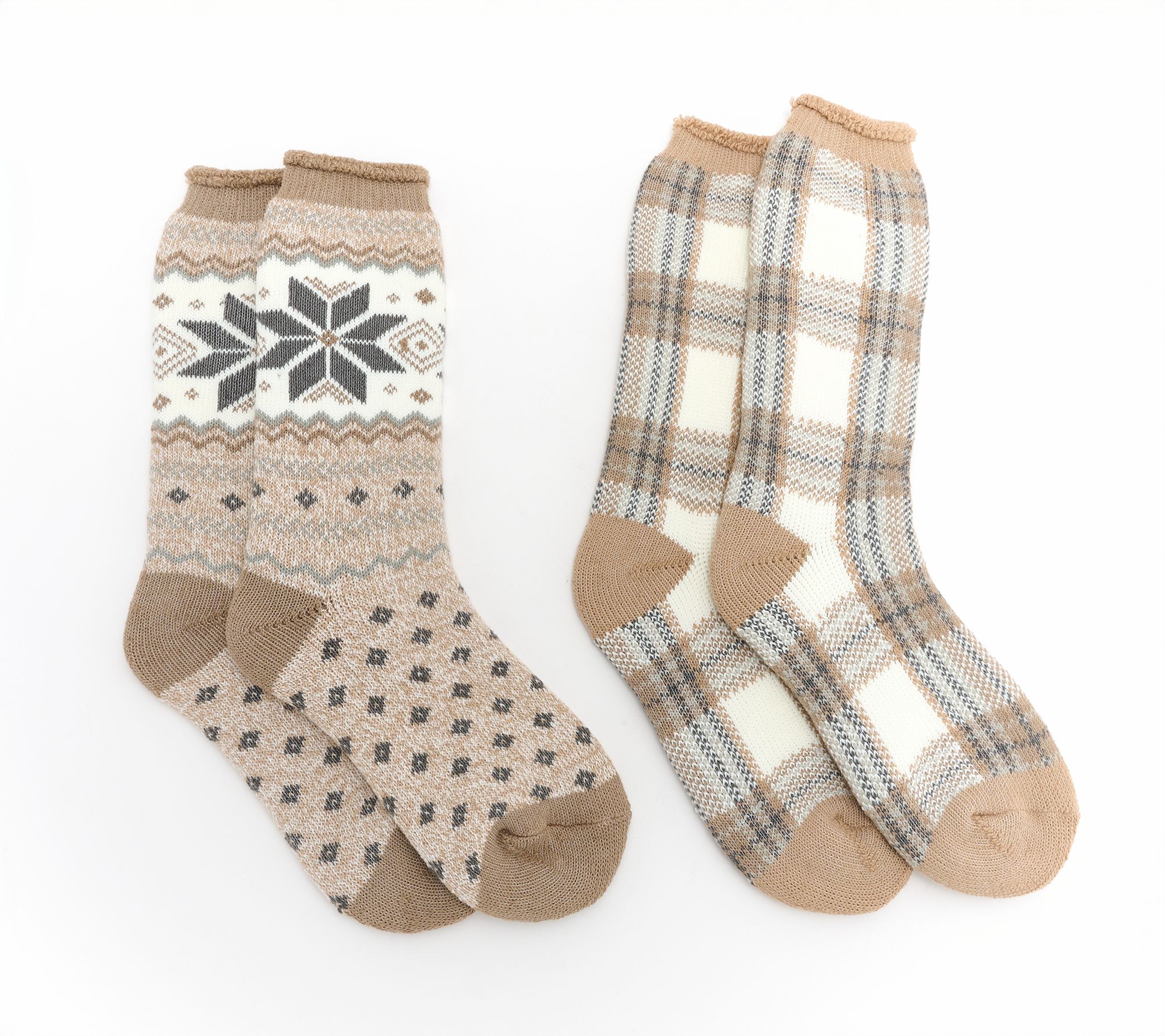 "As Is" MUK LUKS Set of 2 Tall Heat Retainer Cozy Socks