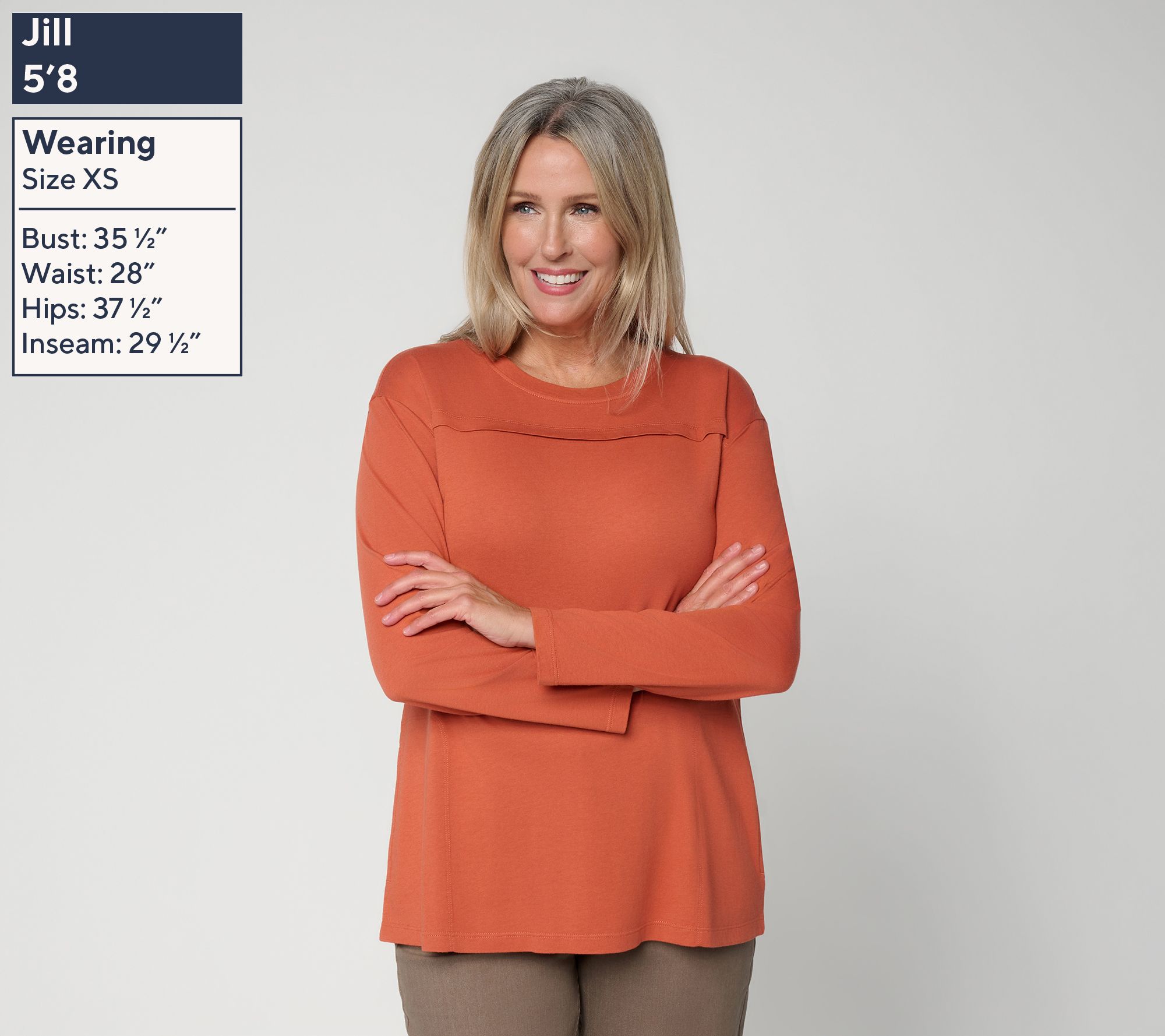 LOGO by Lori Goldstein Cotton L/S Top w/ Print Back | QVC