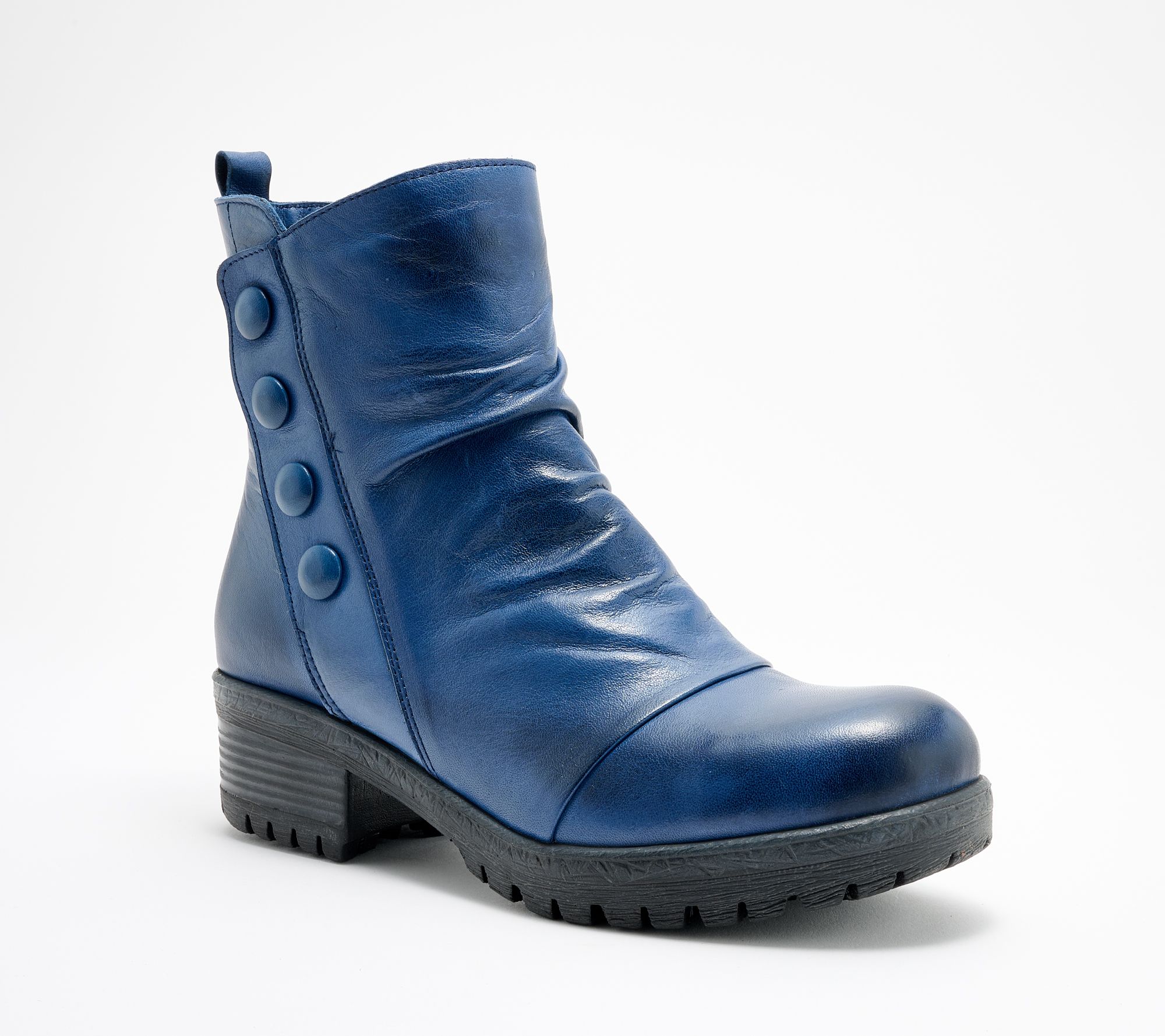 "As Is" Miz Mooz Leather Ruched Ankle Ankle Boots- Dallis