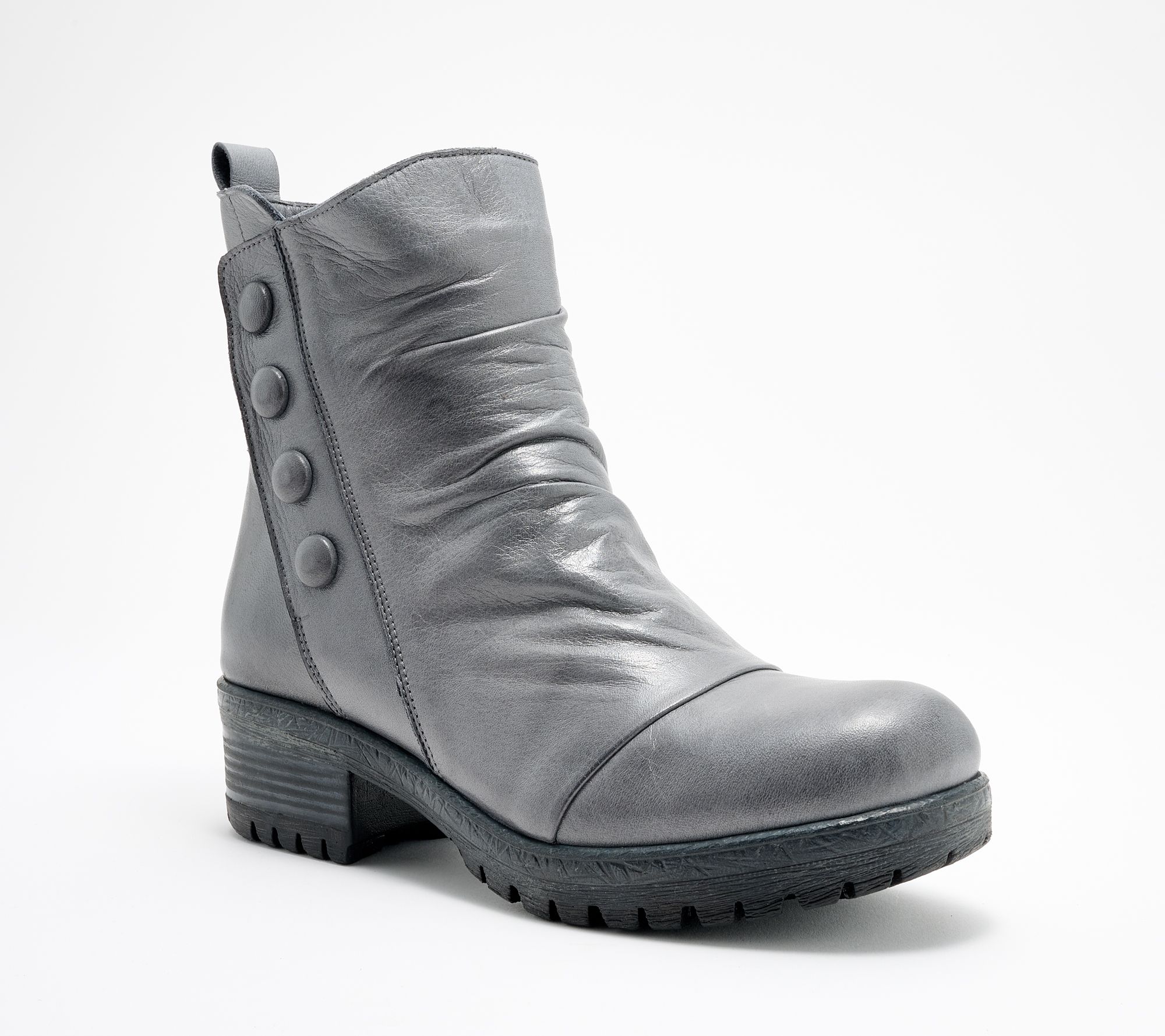 "As Is" Miz Mooz Leather Ruched Ankle Ankle Boots- Dallis