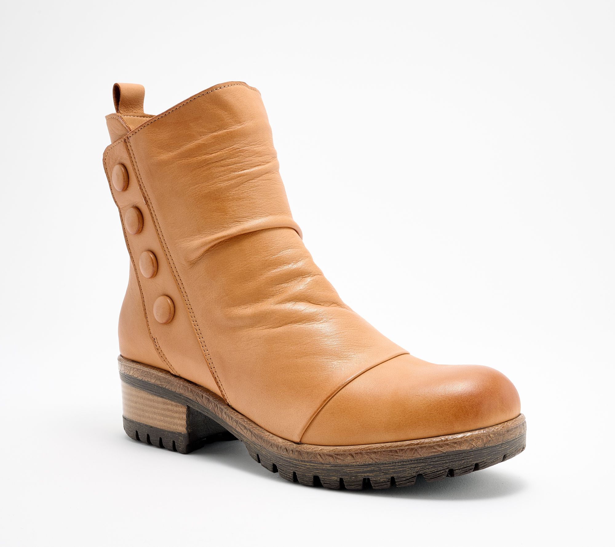 "As Is" Miz Mooz Leather Ruched Ankle Ankle Boots- Dallis