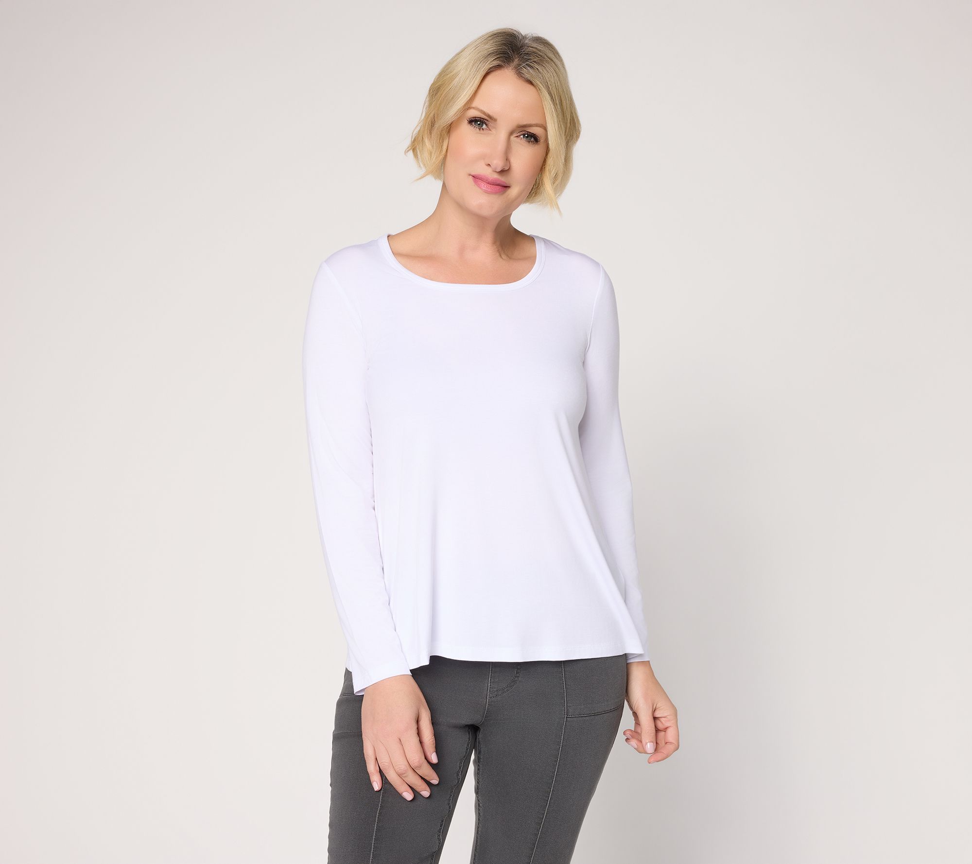 "As Is" Susan Graver Essentials Rayon Allure Scoop Neck Top