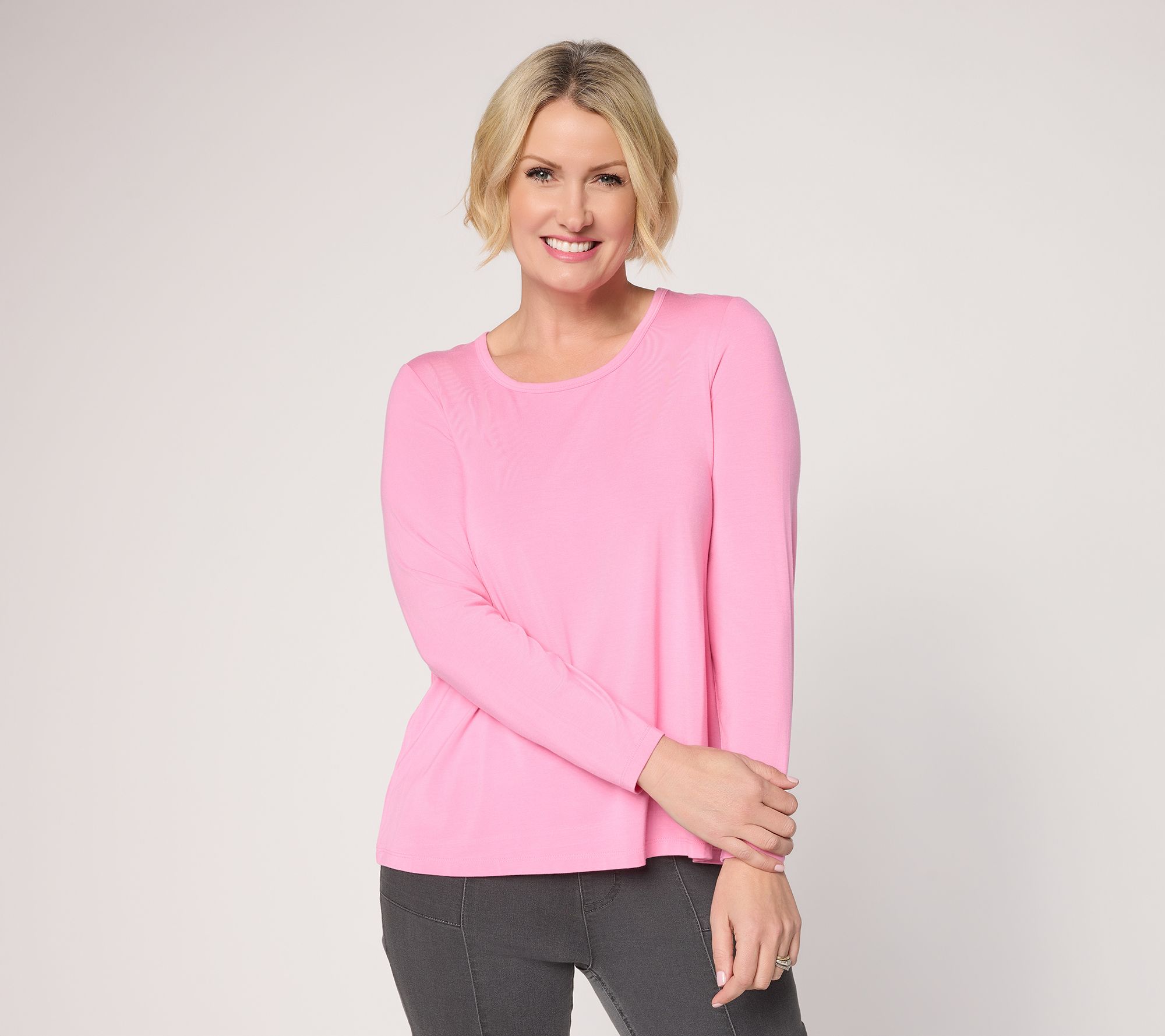 "As Is" Susan Graver Essentials Rayon Allure Scoop Neck Top