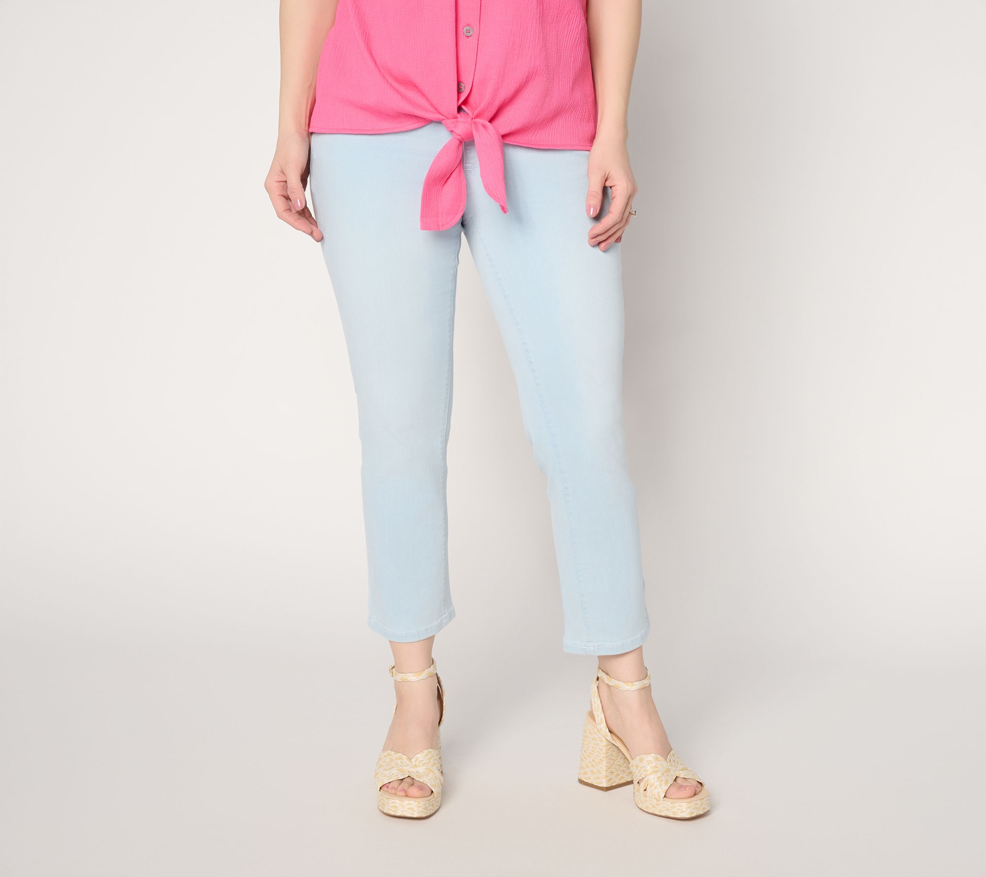 "As Is" Belle by Kim Gravel Tall TripleLuxe Denim Topstitch Cropped Jean
