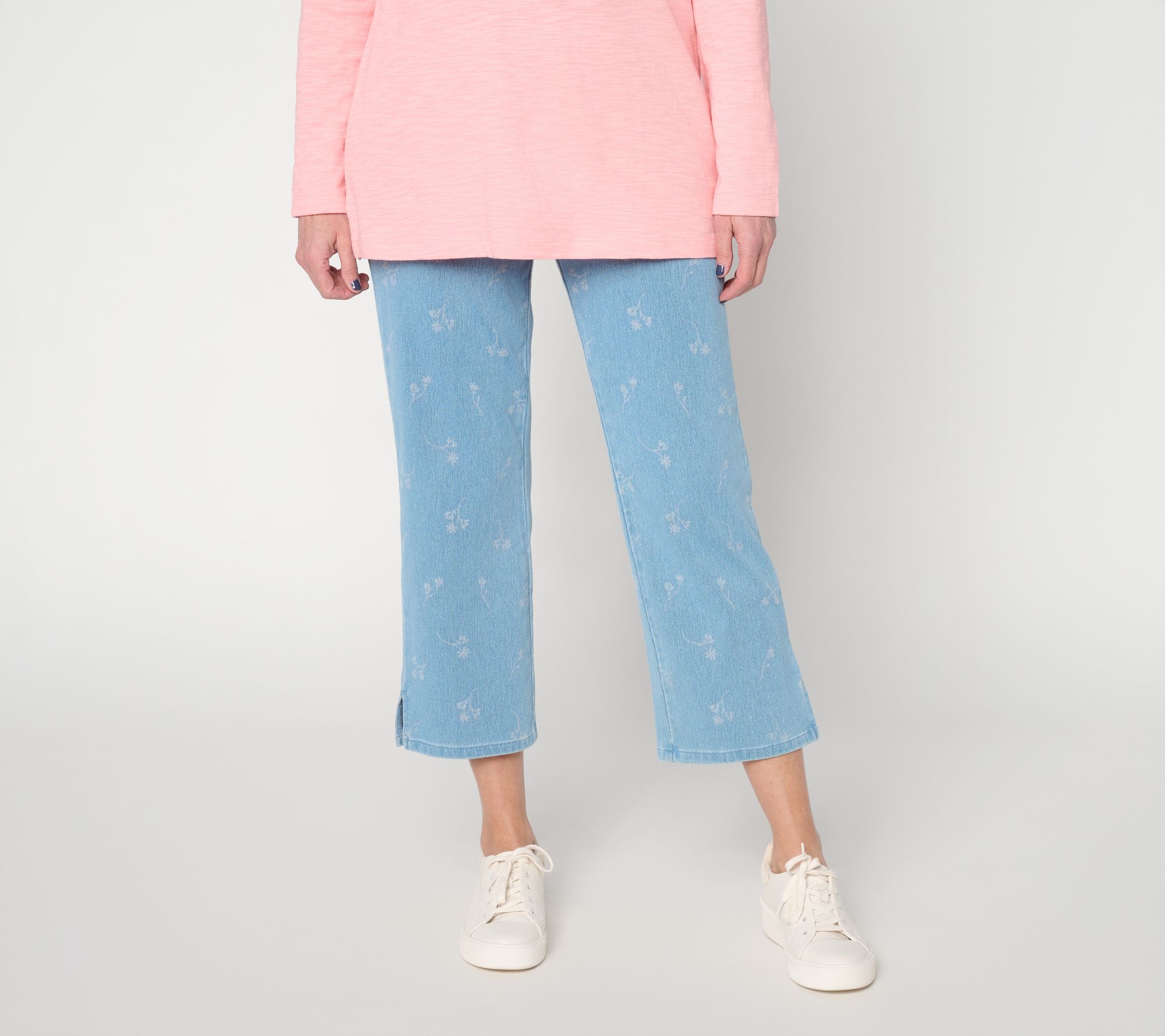 "As Is" Denim & Co. Reg Printed Comfy Knit Air Crop Pants