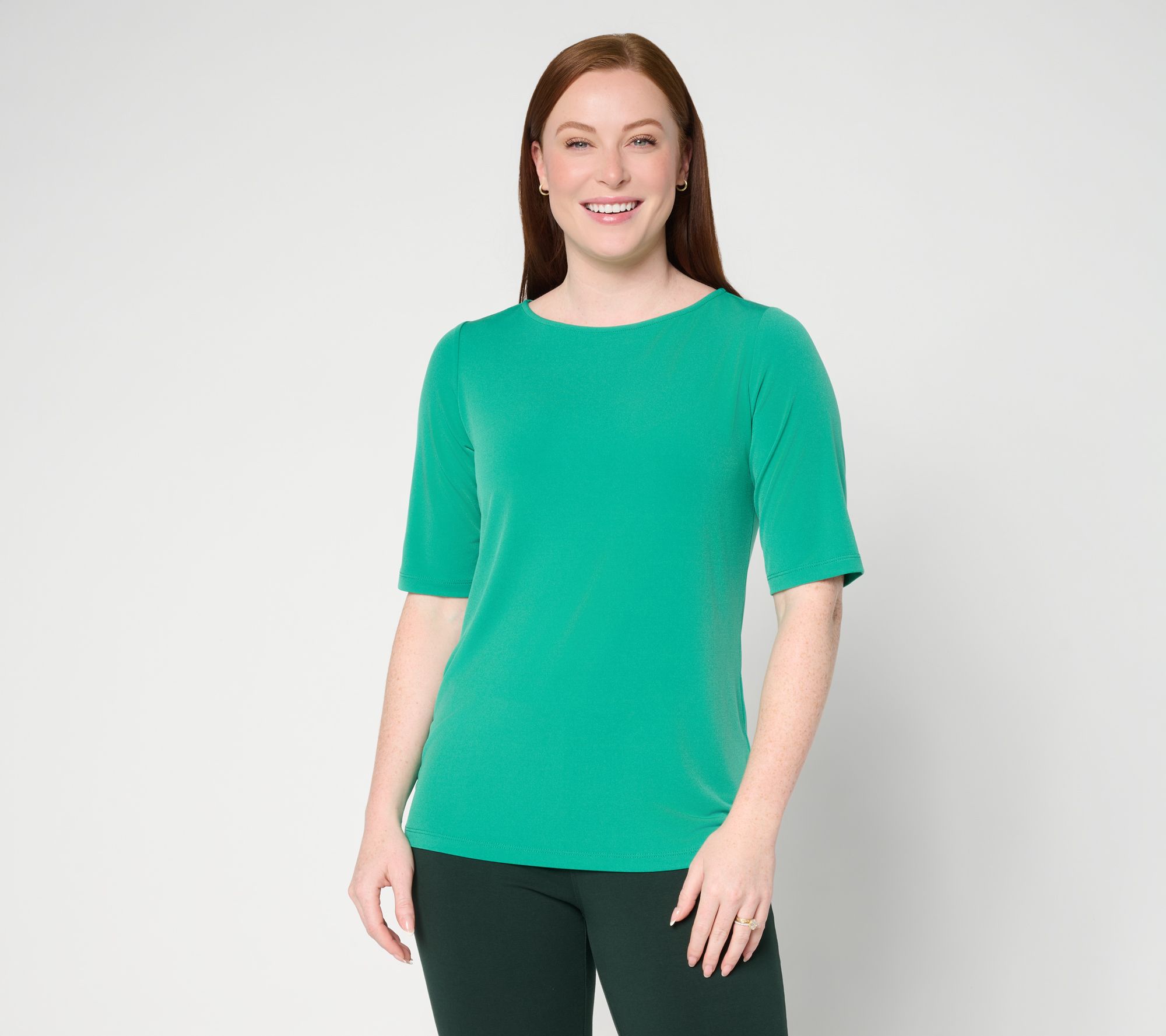 Susan Graver Essentials Liquid Knit Bateau Neck Top