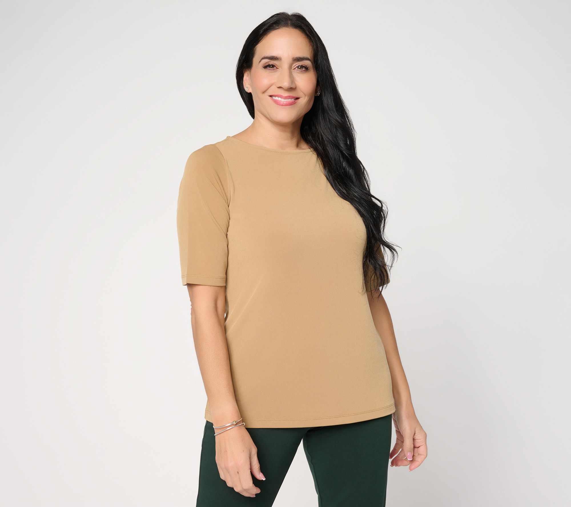 Susan Graver Essentials Liquid Knit Bateau Neck Top