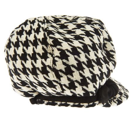 San Diego Hat Company Houndstooth Cap with Side Bow Detail - QVC.com
