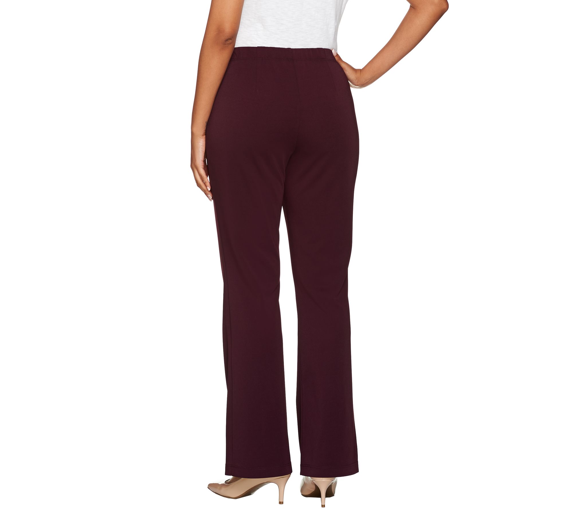 Susan Graver Petite Full Length Flare Pull-On Pants - QVC.com