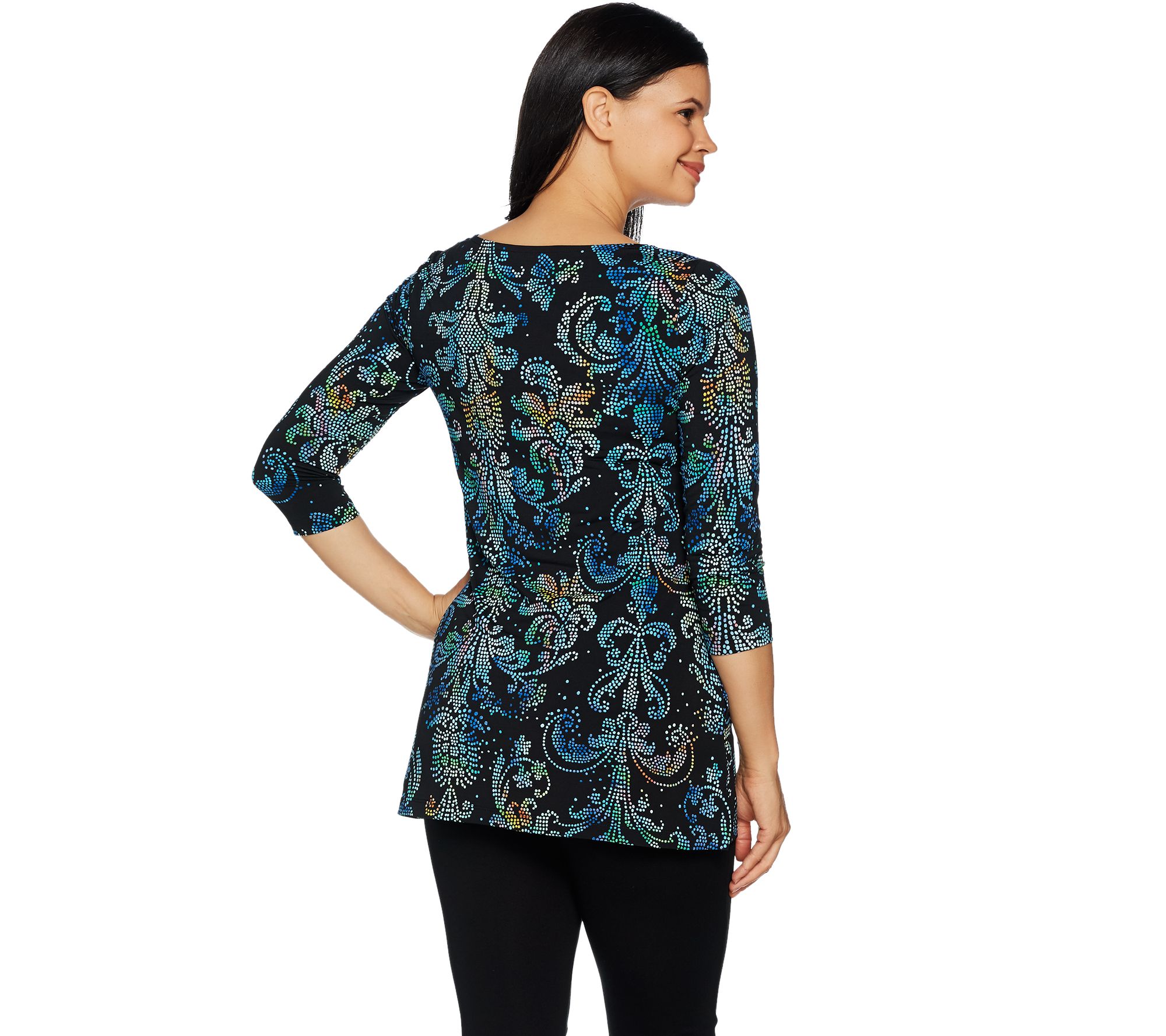 Attitudes by Renee Printed Tunic with Pockets - QVC.com
