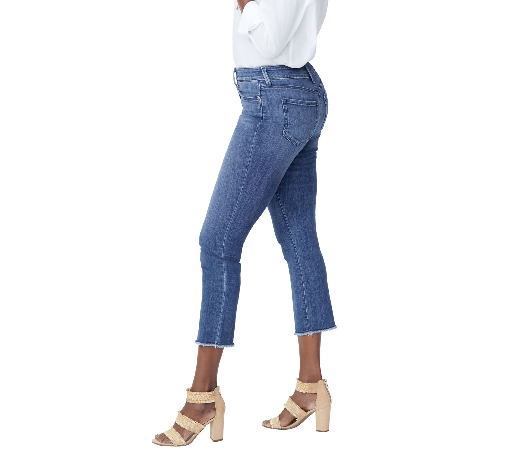 NYDJ Sheri Cool Embrace Slim Ankle Jeans w/ Fray - Zimbali - QVC.com
