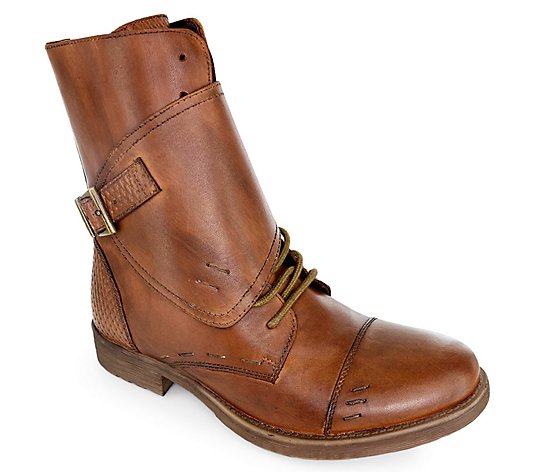 Roan Calf-High Leather Flap Boots - Deception