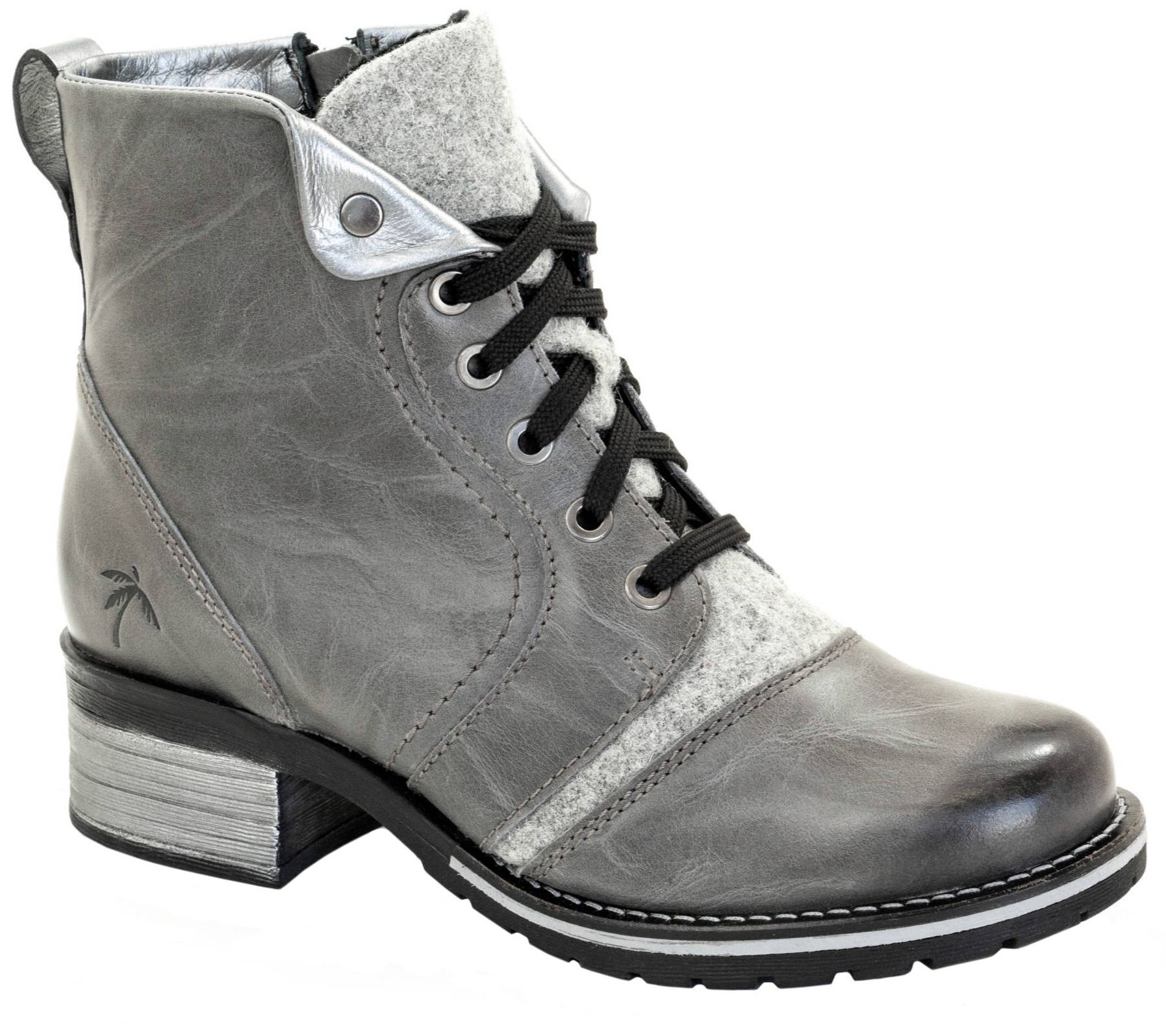 Dromedaris Leather Lace-Up Ankle Boots - Karissa Burel