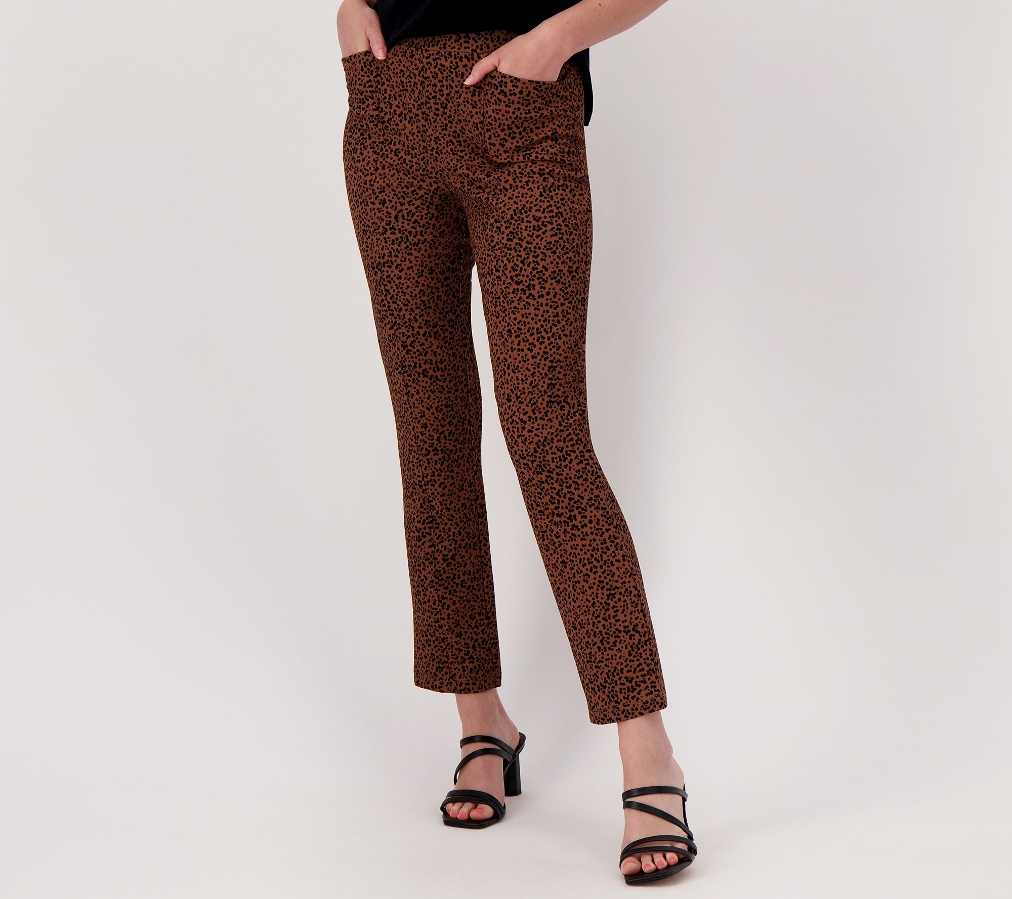 Isaac Mizrahi Live! Petite Pebble Knit Slim Leg Ankle Pant