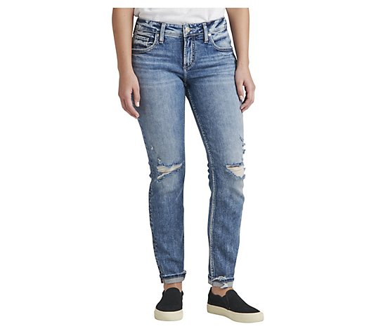 Silver Jeans Co. Boyfriend Mid Rise Slim Leg Jeans - SOC270