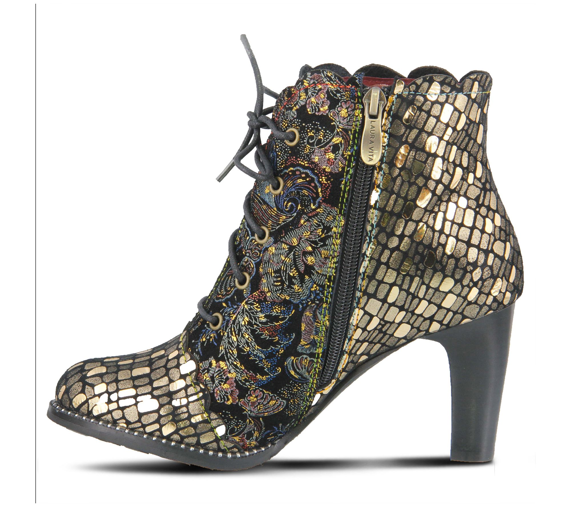 L'Artiste by Spring Step Leather Boots - Glitterail - QVC.com