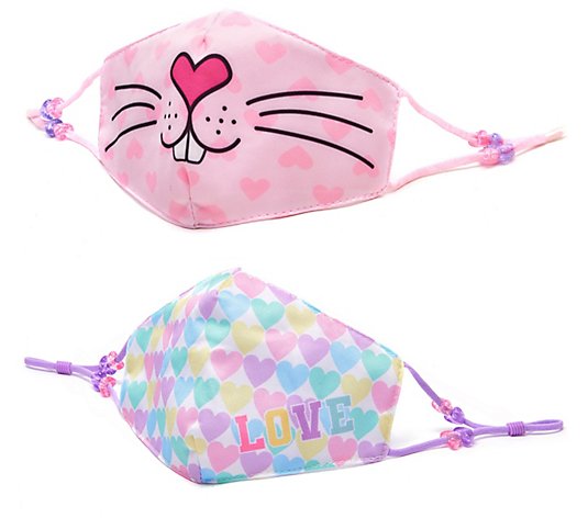 OMG Accessories Kiki Bunny & Pastel Heart FaceCovering Set