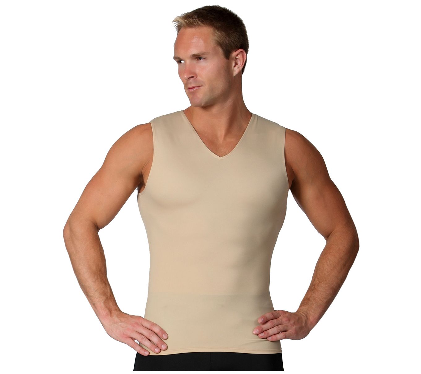 InstantFigure Men's Compression Sleeveless V-Neck Tank