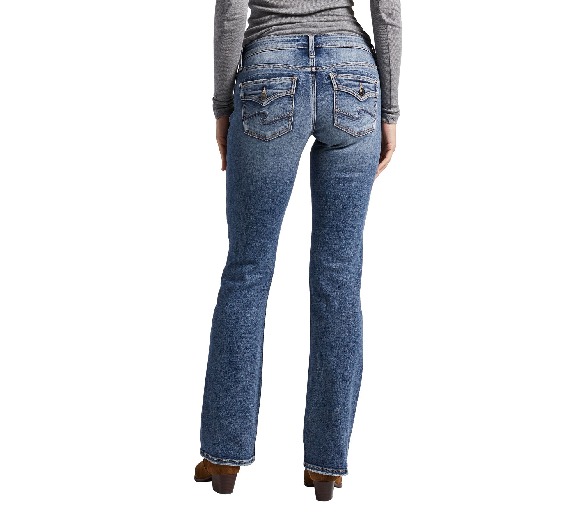 Silver Jeans Co. Britt Low-Rise Slim Bootcut Jeans - ECF203 - QVC.com