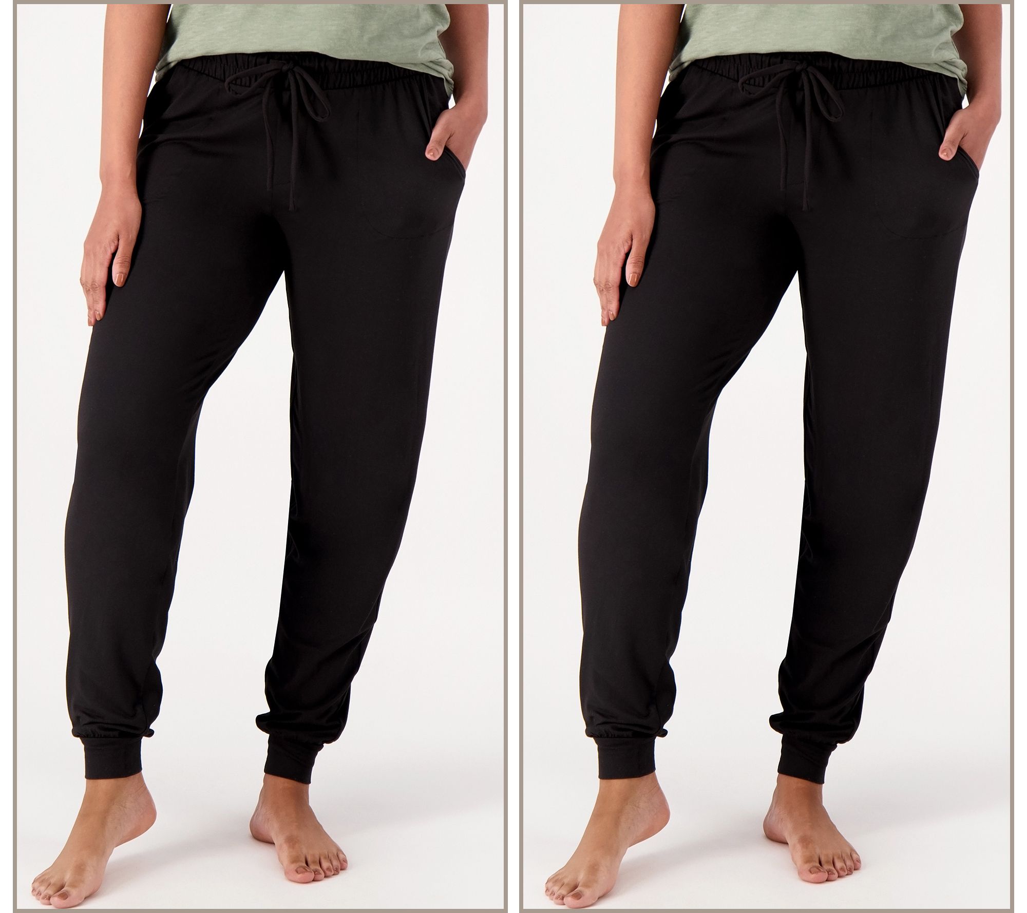 "As Is" Anybody Petite Lush Jersey Set of Two Joggers