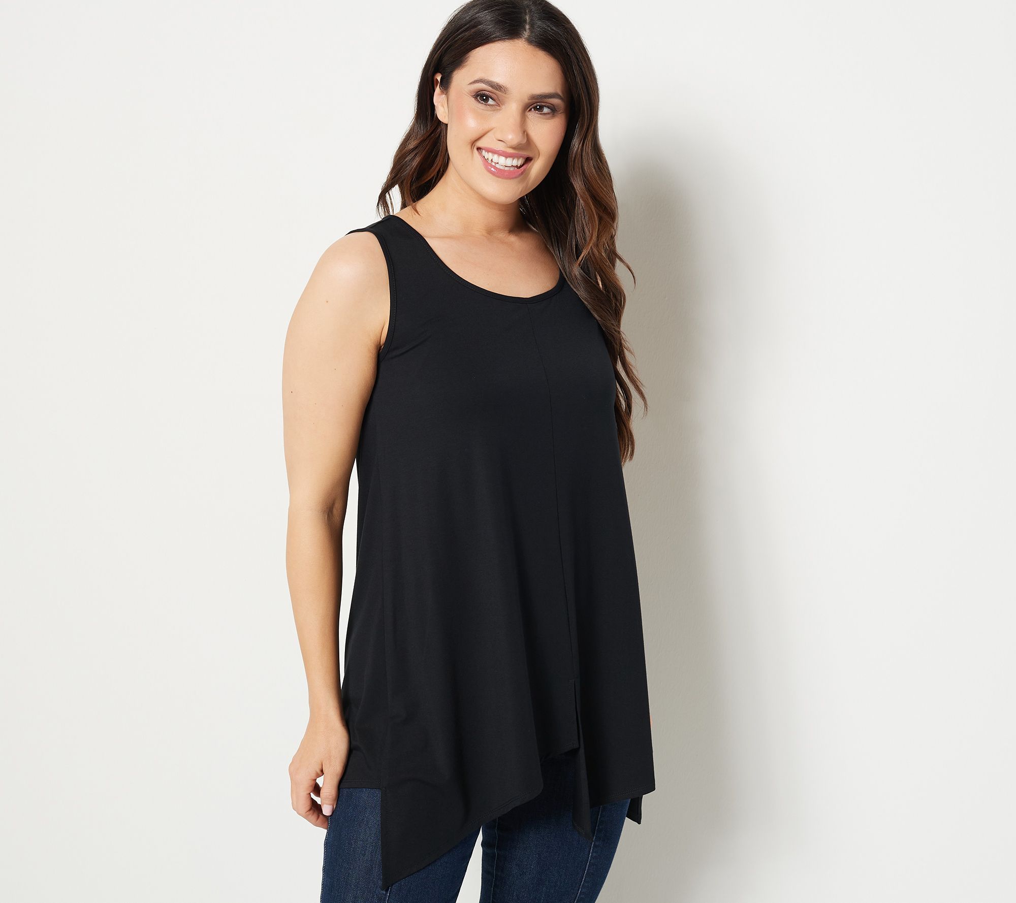 Susan Graver Every Day Petite Cool Touch Knit Tunic Tank 