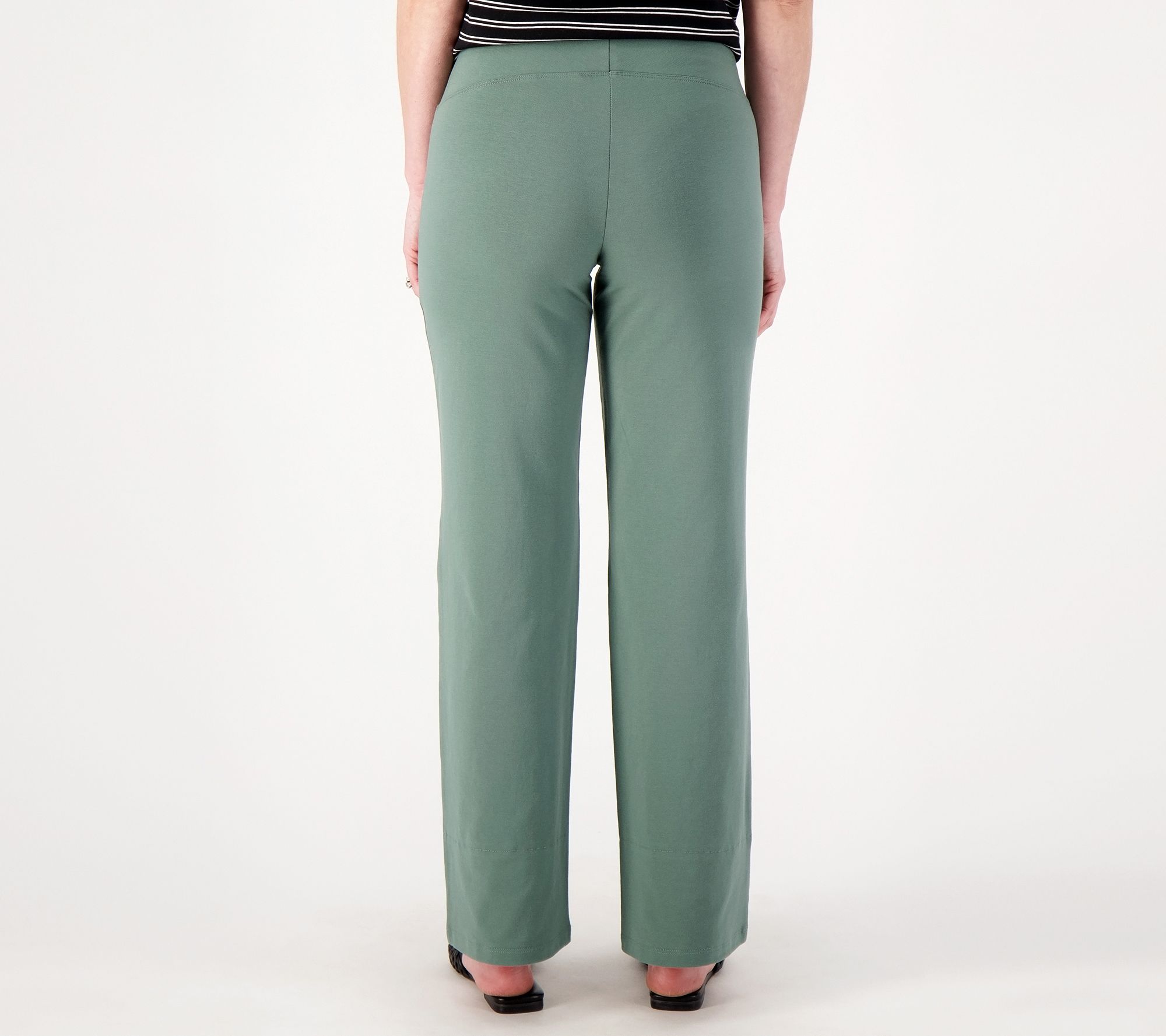 Women With Control Tall Cotton Jersey Pull On Slim Pants 