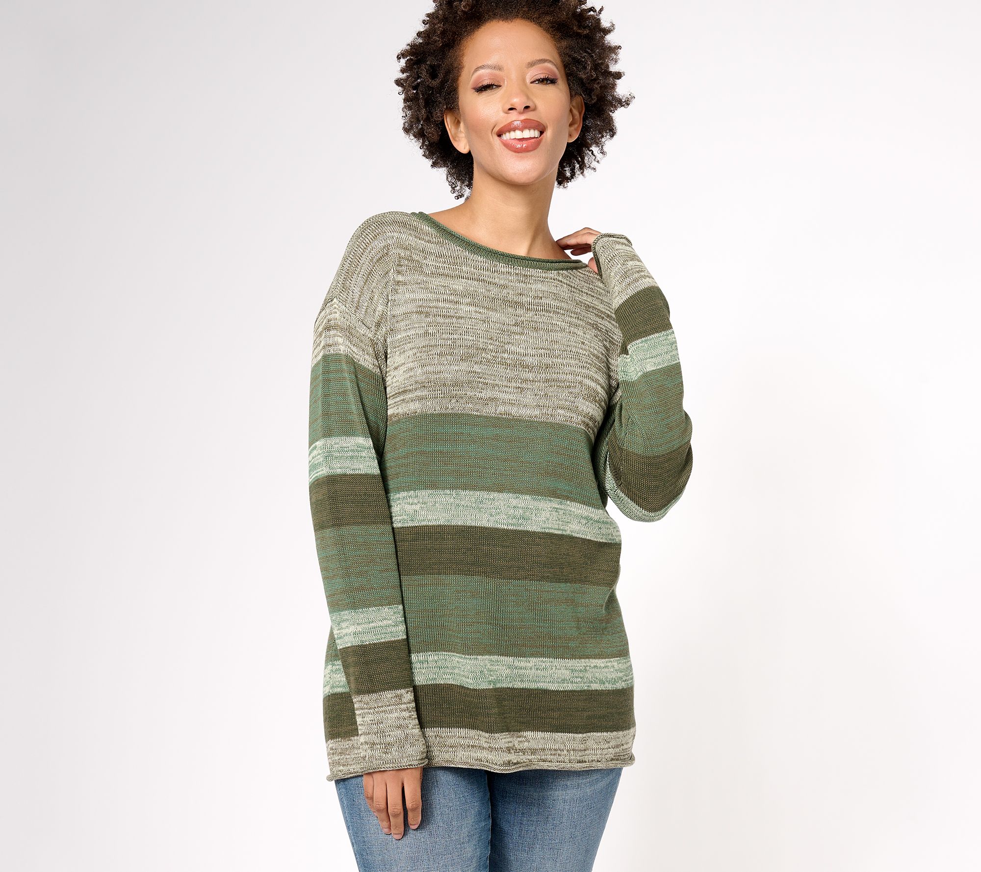 Belle by Kim Gravel How Sweet It Is Space Dye Heart Sweater 