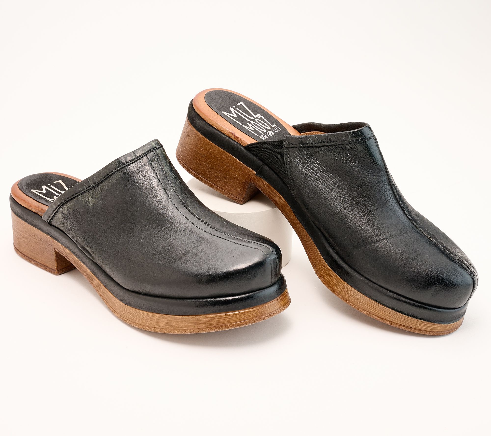 "As Is" Miz Mooz Leather Heeled Clogs - Lunea